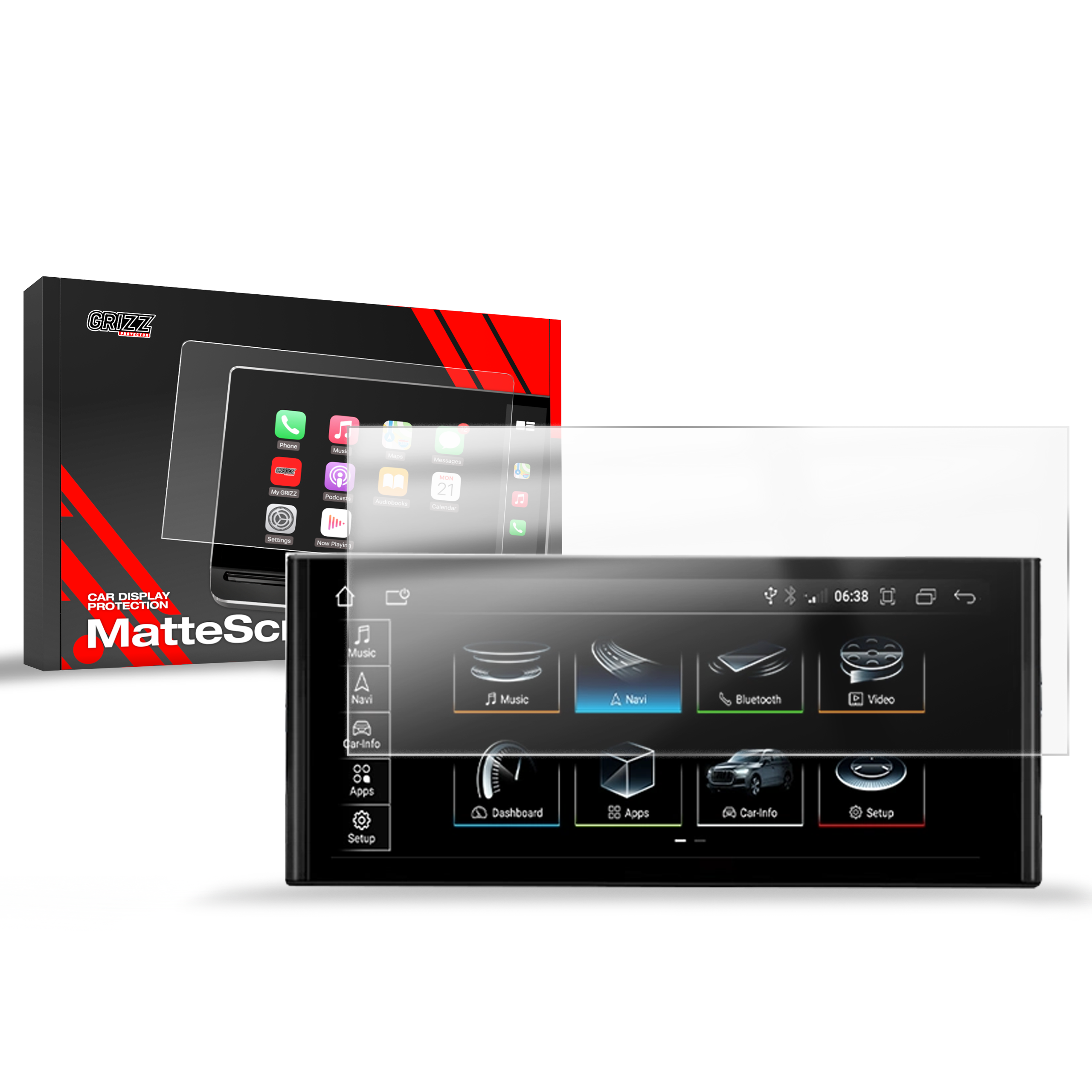 CarDisplay Protection Grizz Mattfolie für Audi A6 C7 Android Radio 12,3