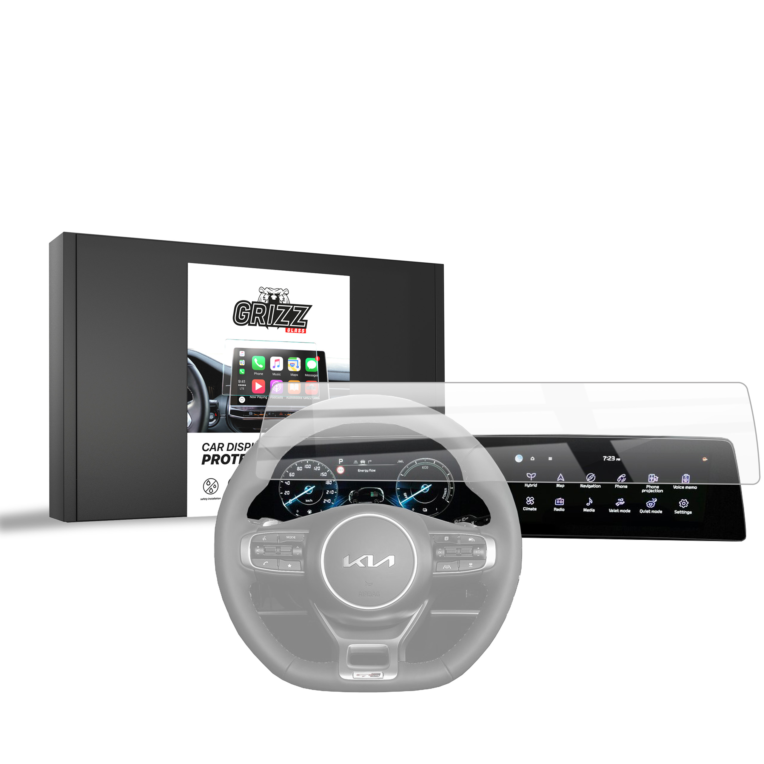 CarDisplay Protection Grizz Keramikfolie für Kia Sportage 5 Business Line (2021-2025)