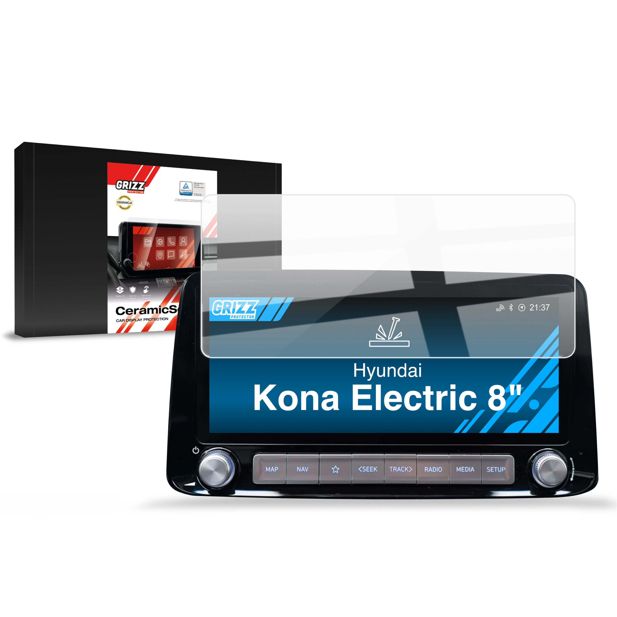 CarDisplay Protection Grizz Keramikfolie für Hyundai Kona Electric (2018-2023)