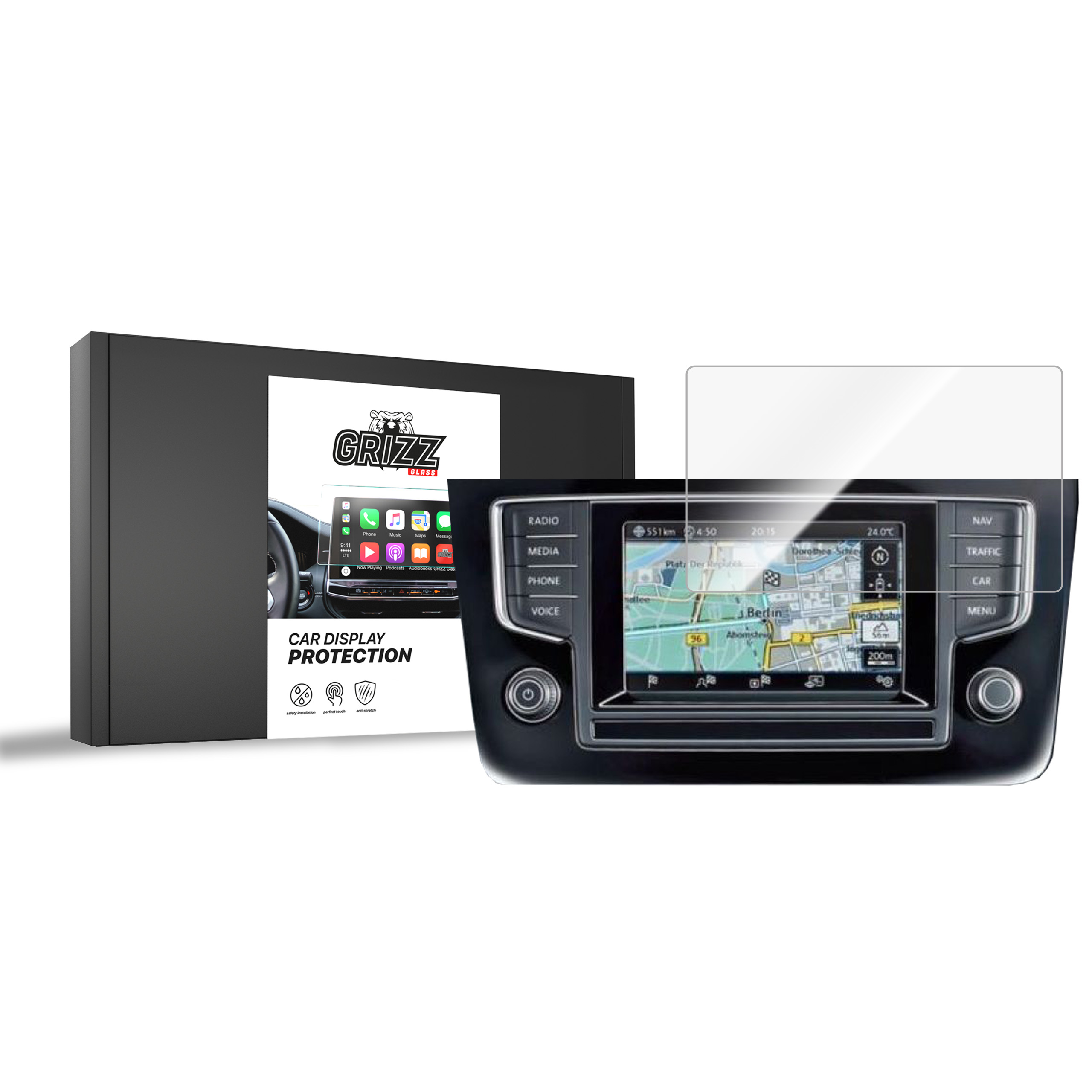 CarDisplay Protection Grizz Keramikfolie für Volkswagen Golf 6 Discover Media 1 gen.