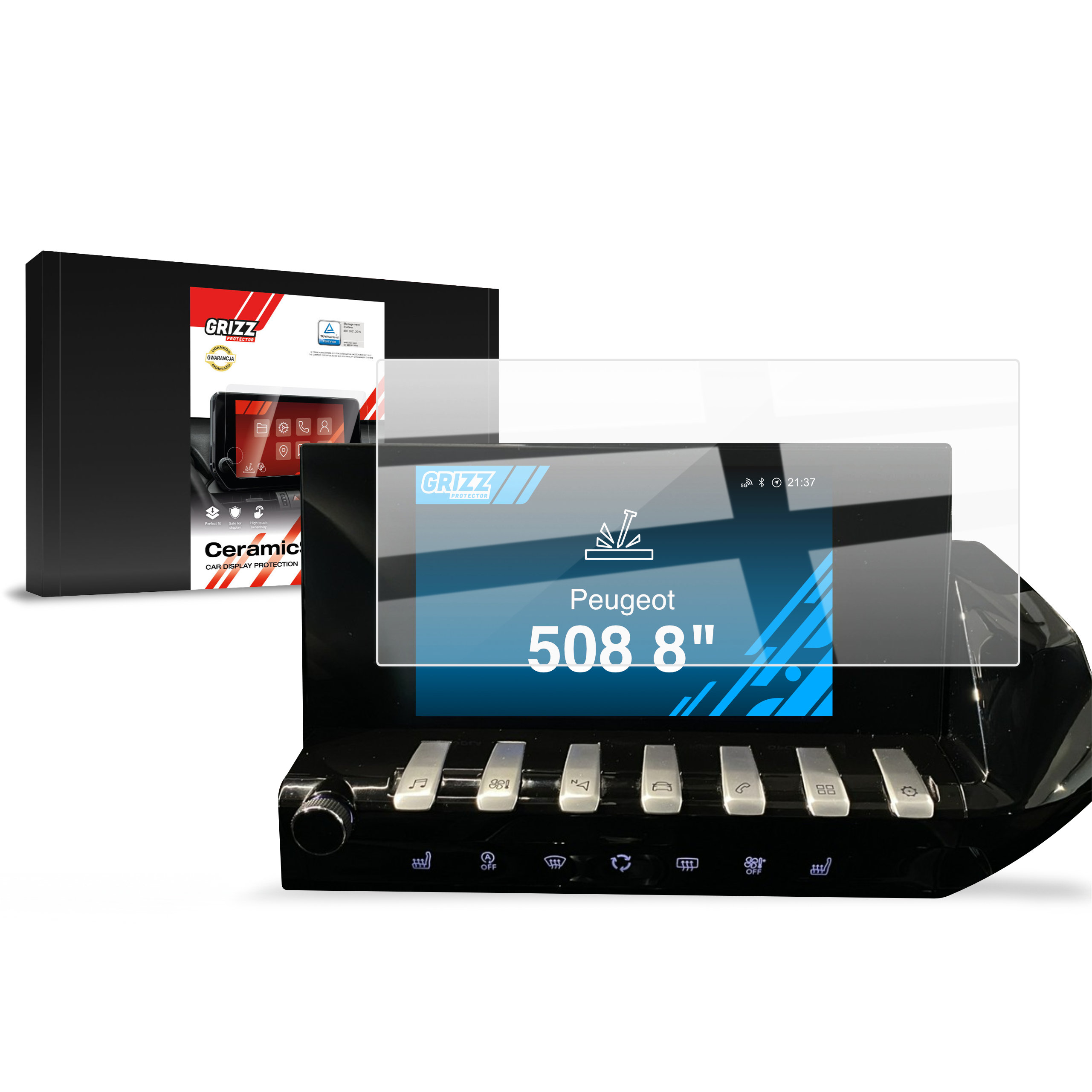 CarDisplay Protection Grizz Keramikfolie für Peugeot 508 8