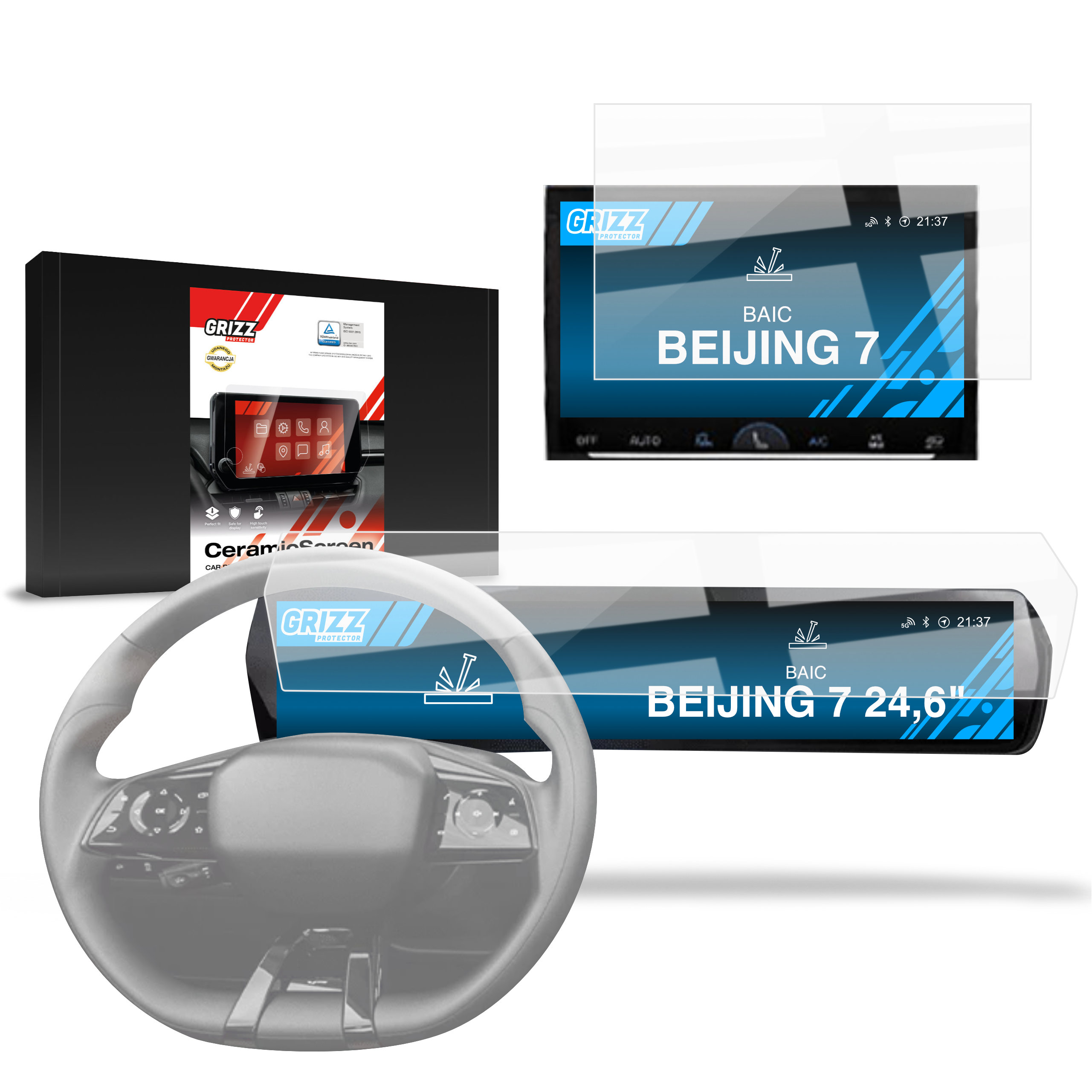 CarDisplay Protection Grizz Keramikfolie für BAIC BEIJING 7 (2024-2025)