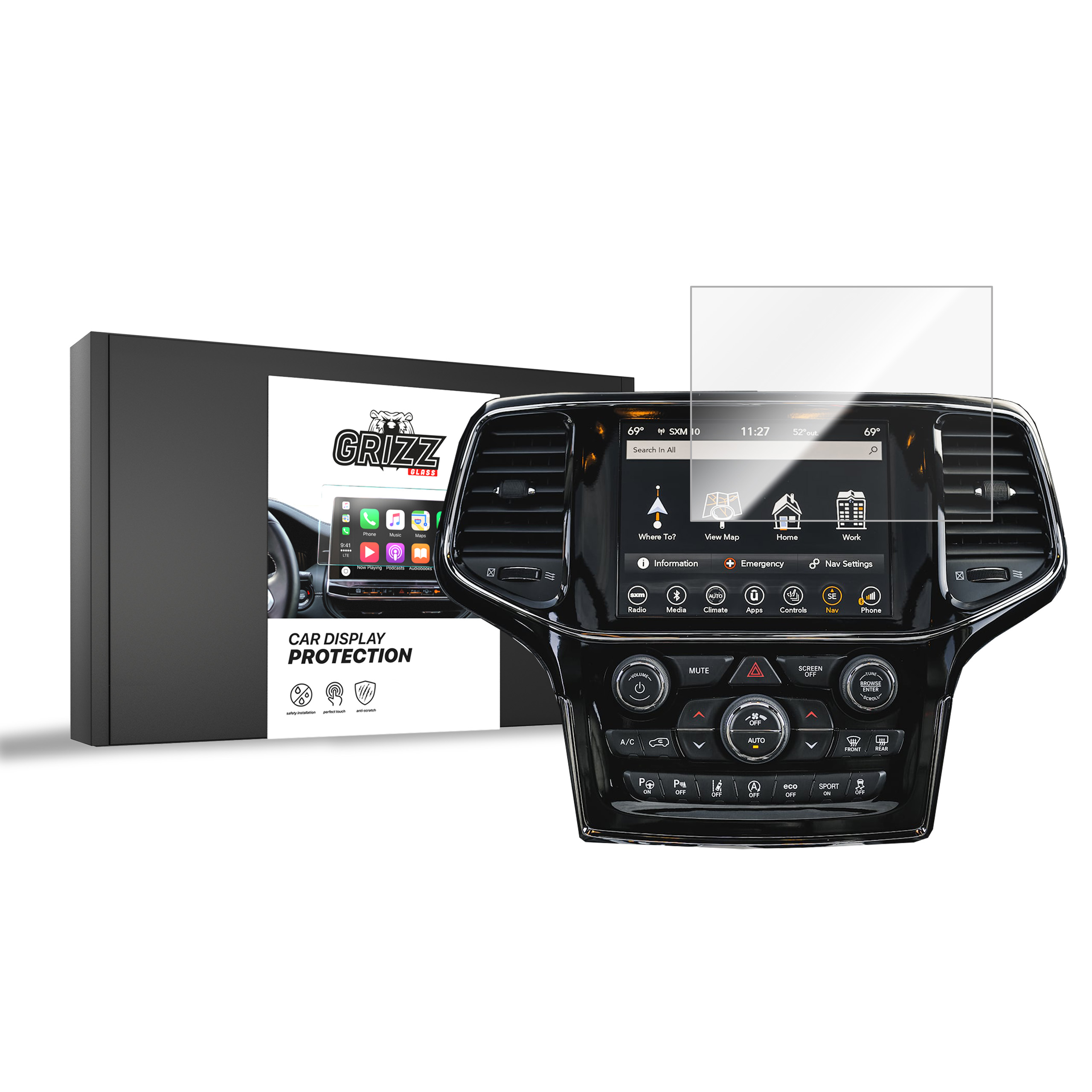 CarDisplay Protection Grizz Keramikfolie für Jeep Grand Cherokee (2013-2021)