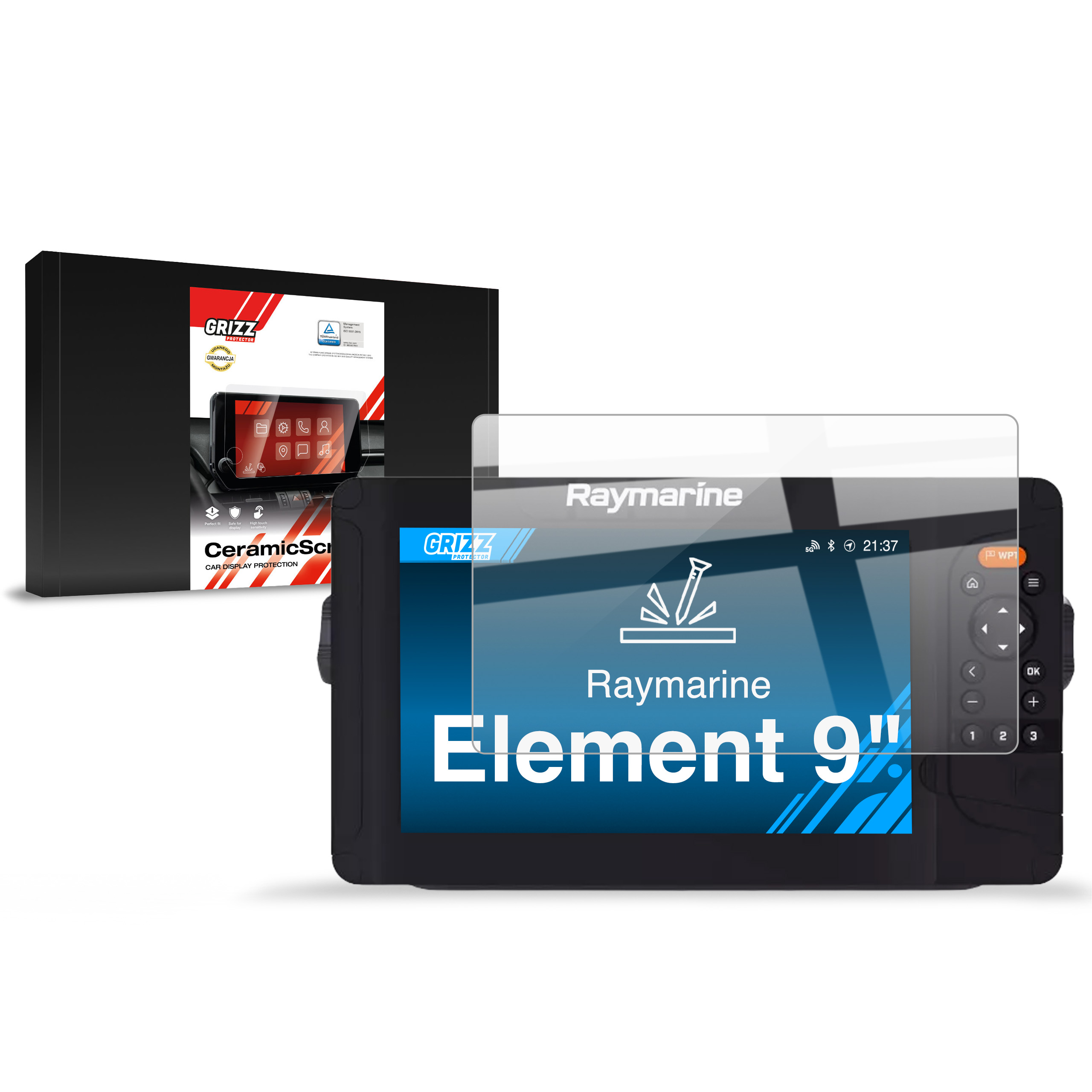 CarDisplay Protection Grizz Keramikfolie für Raymarine Element 9