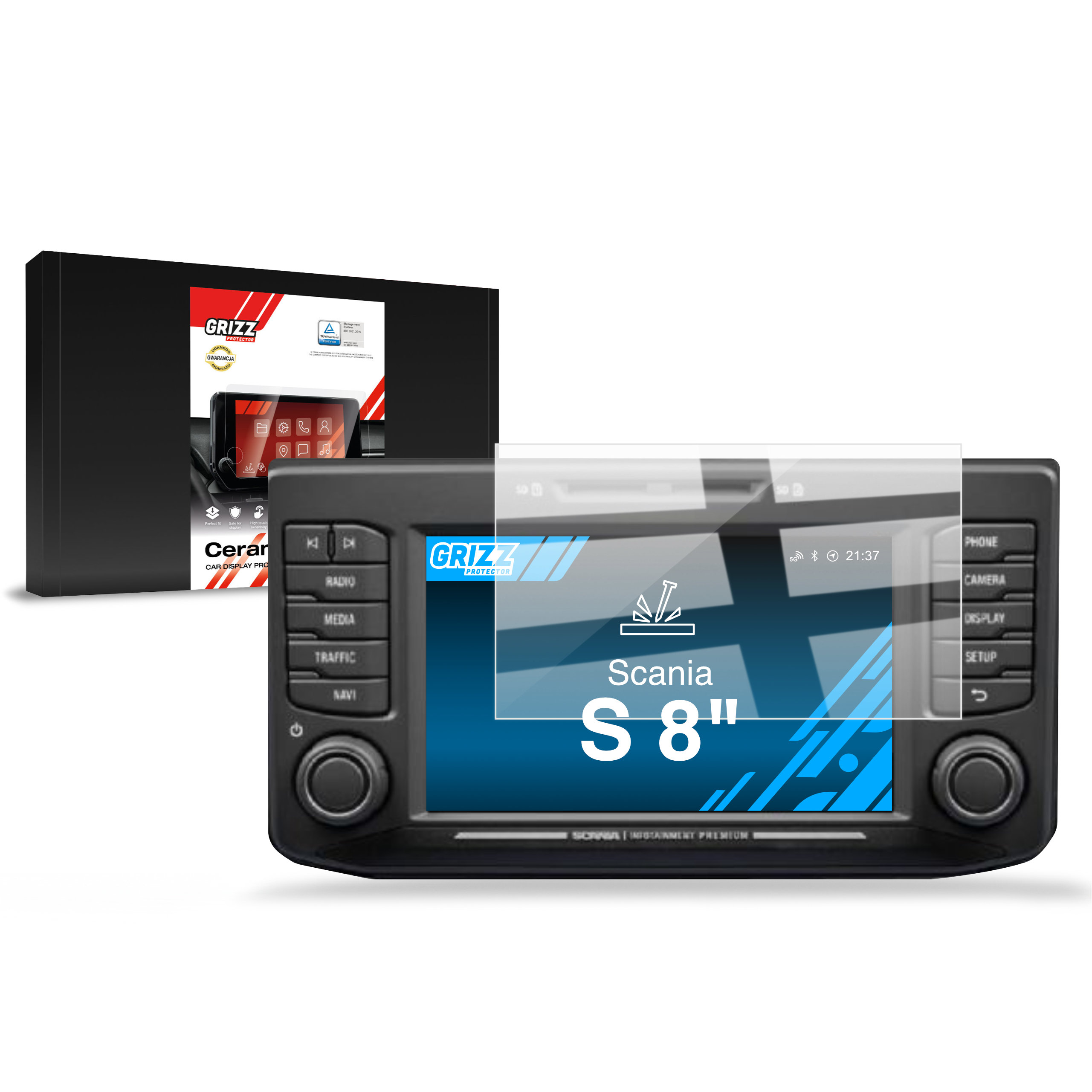 CarDisplay Protection Grizz Keramikfolie für Scania S 8