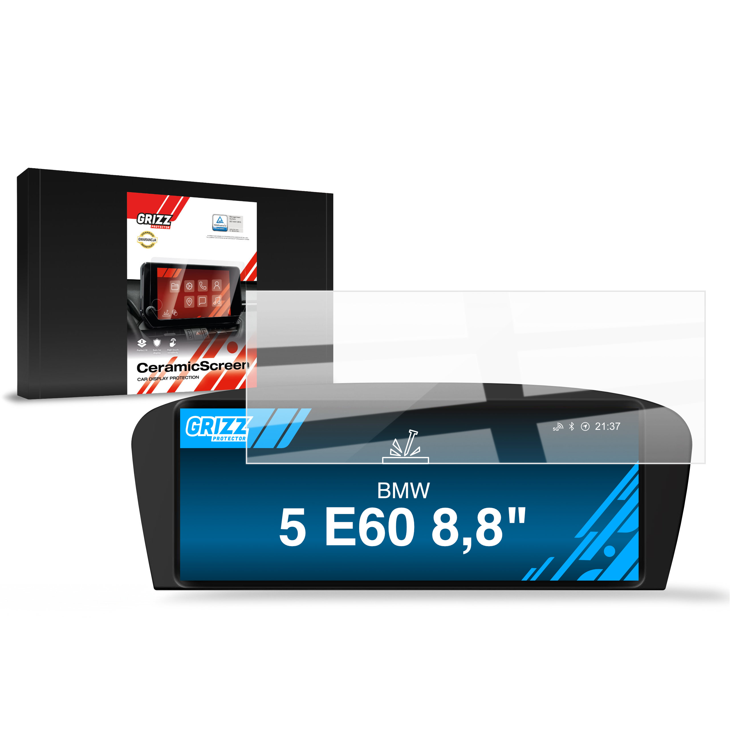 CarDisplay Protection Grizz Keramikfolie für BMW 5 E60 8,8