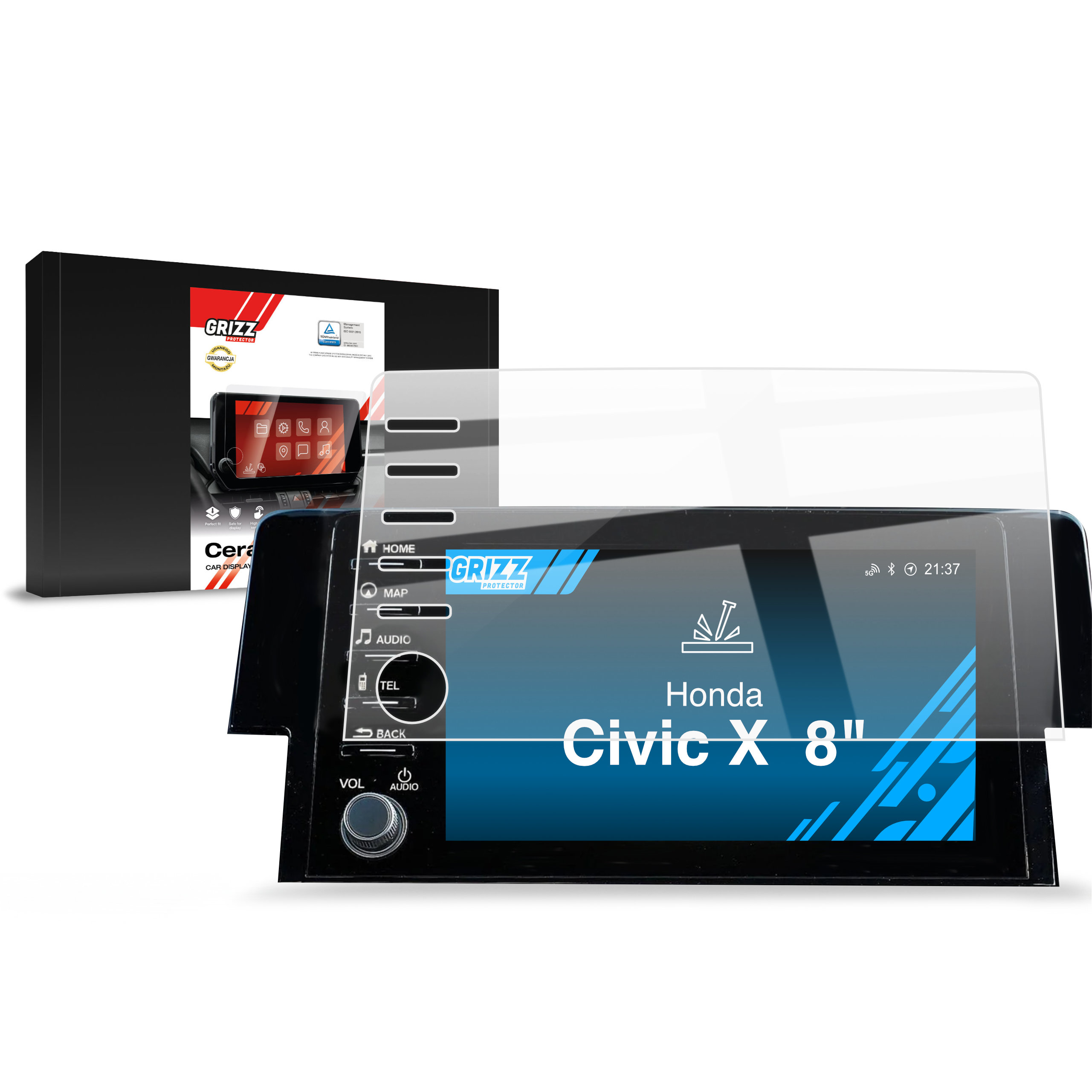 CarDisplay Protection Grizz Keramikfolie für Honda Civic X (2020)