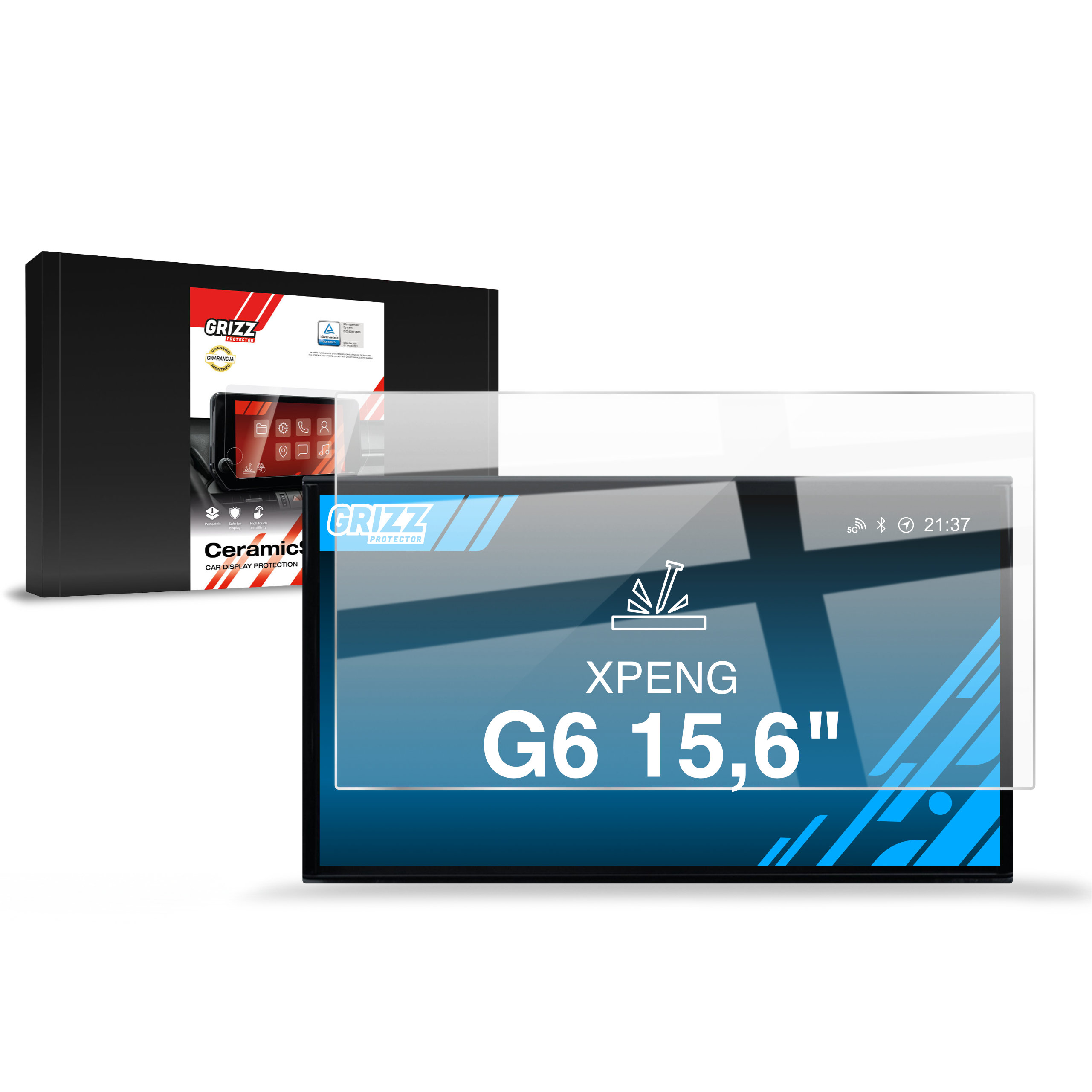 CarDisplay Protection Grizz Keramikfolie für XPENG G6 15,6