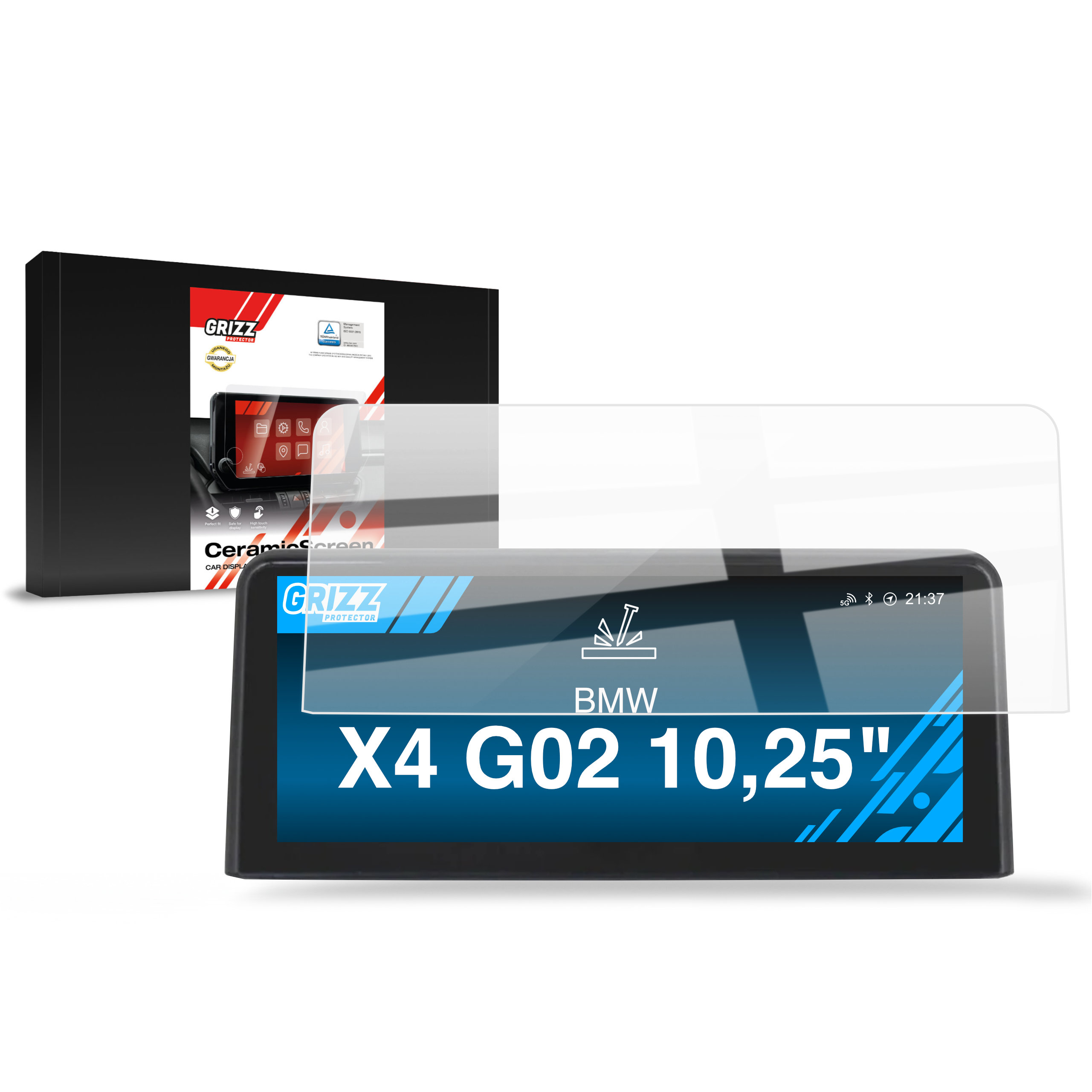 CarDisplay Protection Grizz Keramikfolie für BMW X4 G02 10.25