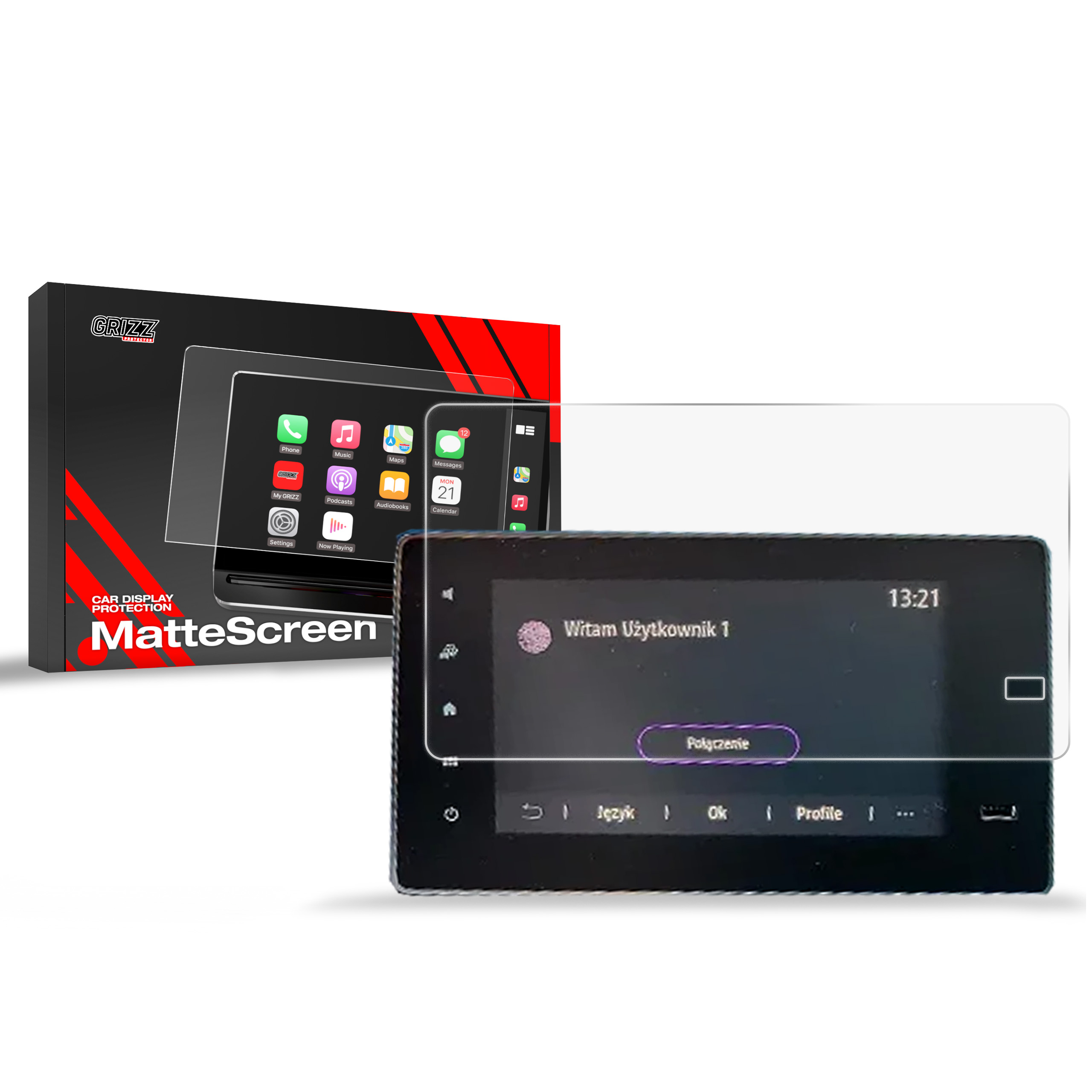 CarDisplay Protection Grizz Mattfolie für Renault Express 2 8” (2021-2025)