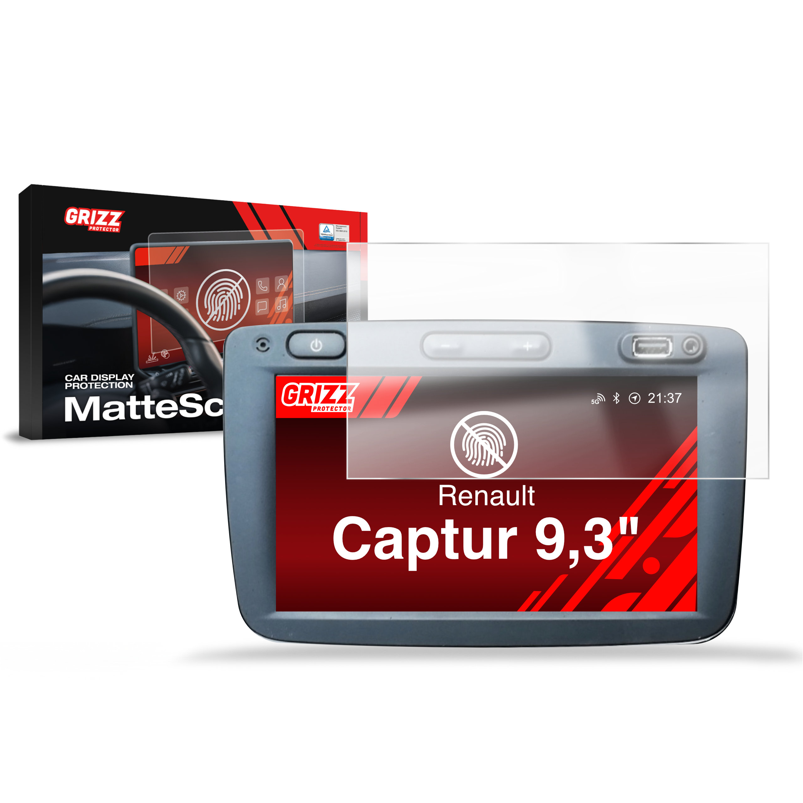 CarDisplay Protection Grizz Mattfolie für Renault Captur (2013-2019)