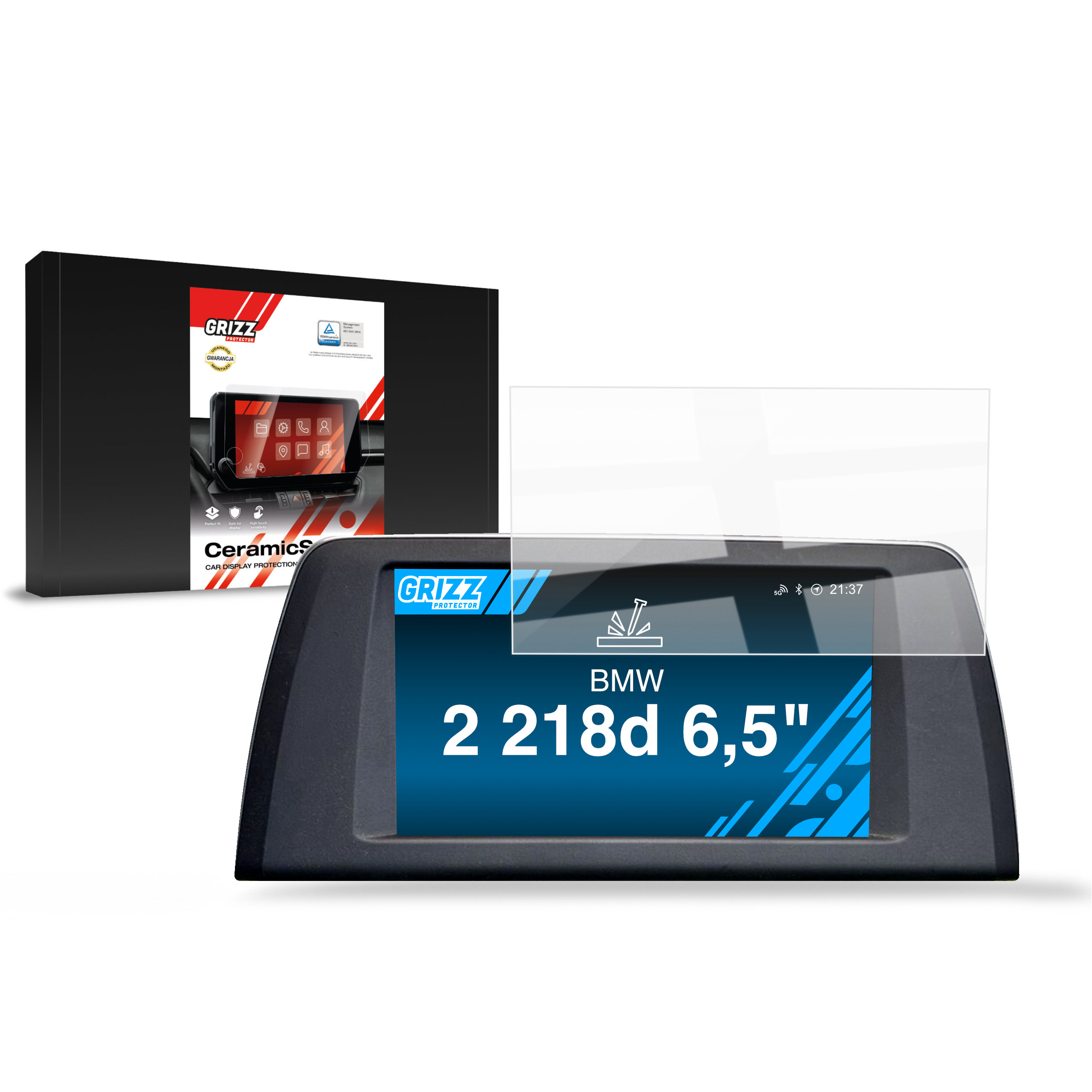 CarDisplay Protection Grizz Keramikfolie für BMW 2 218d Active Tourer (2014-2019)