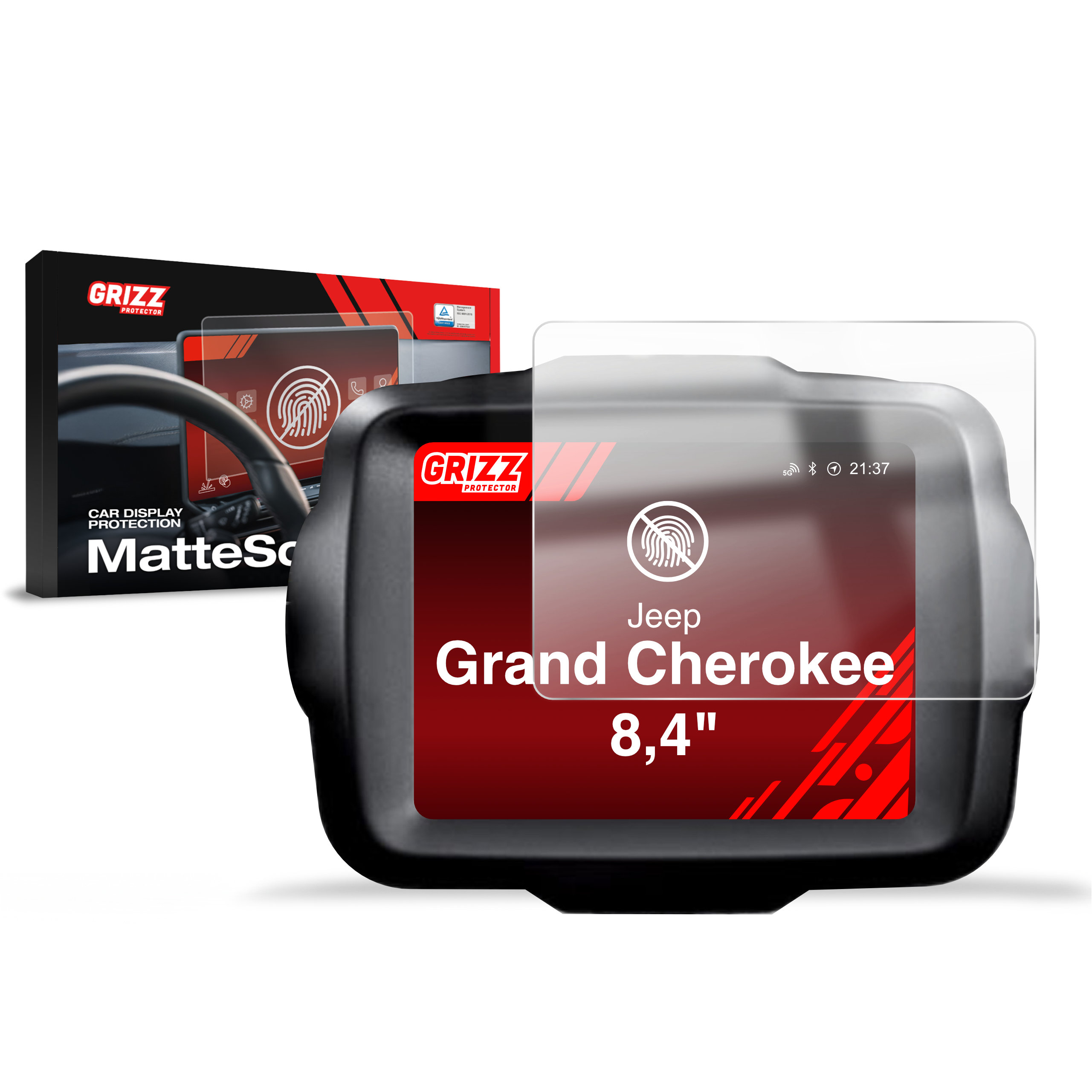CarDisplay Protection Grizz Mattfolie für Jeep Grand Cherokee 8,4