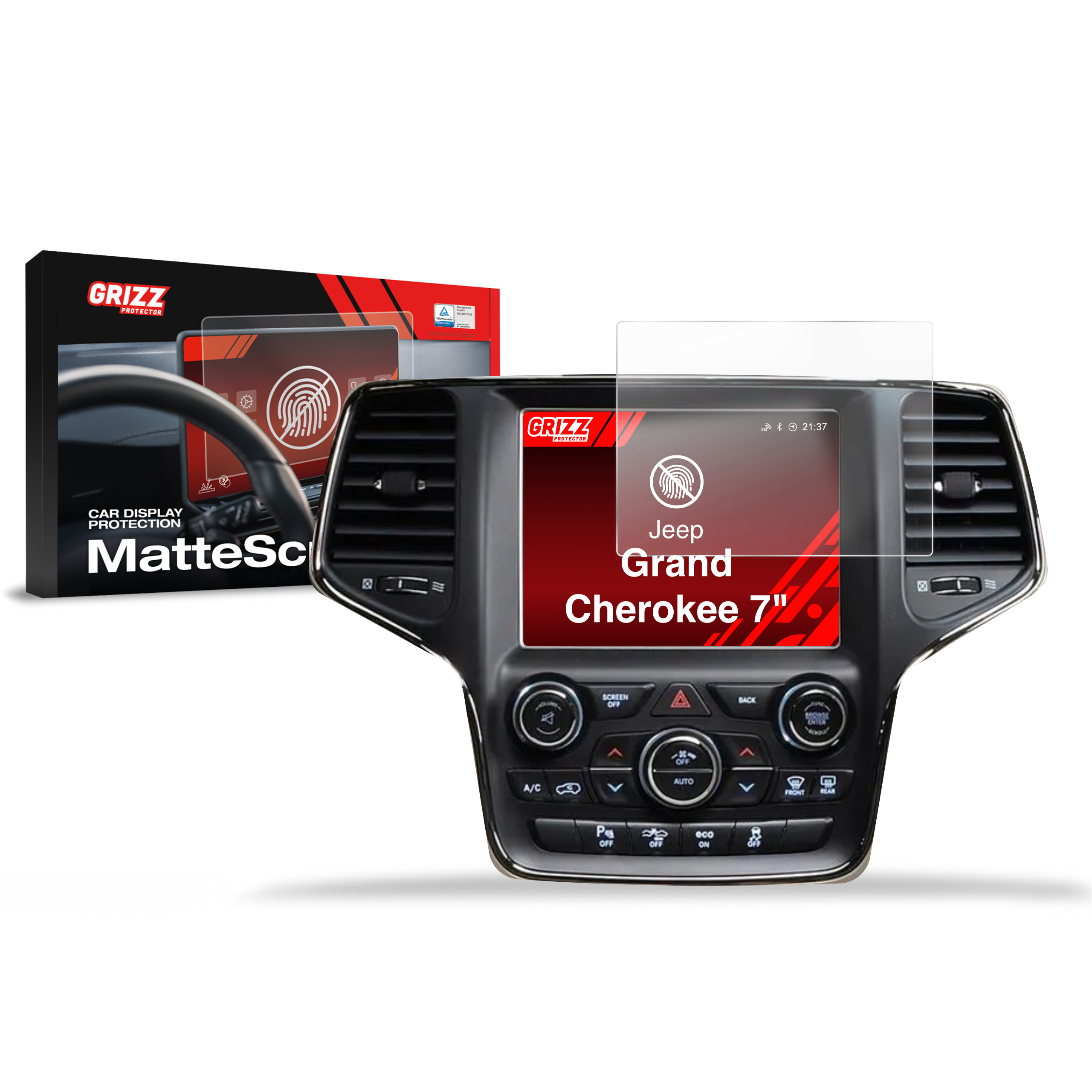 CarDisplay Protection Grizz Mattfolie für Jeep Grand Cherokee (2013-2021)
