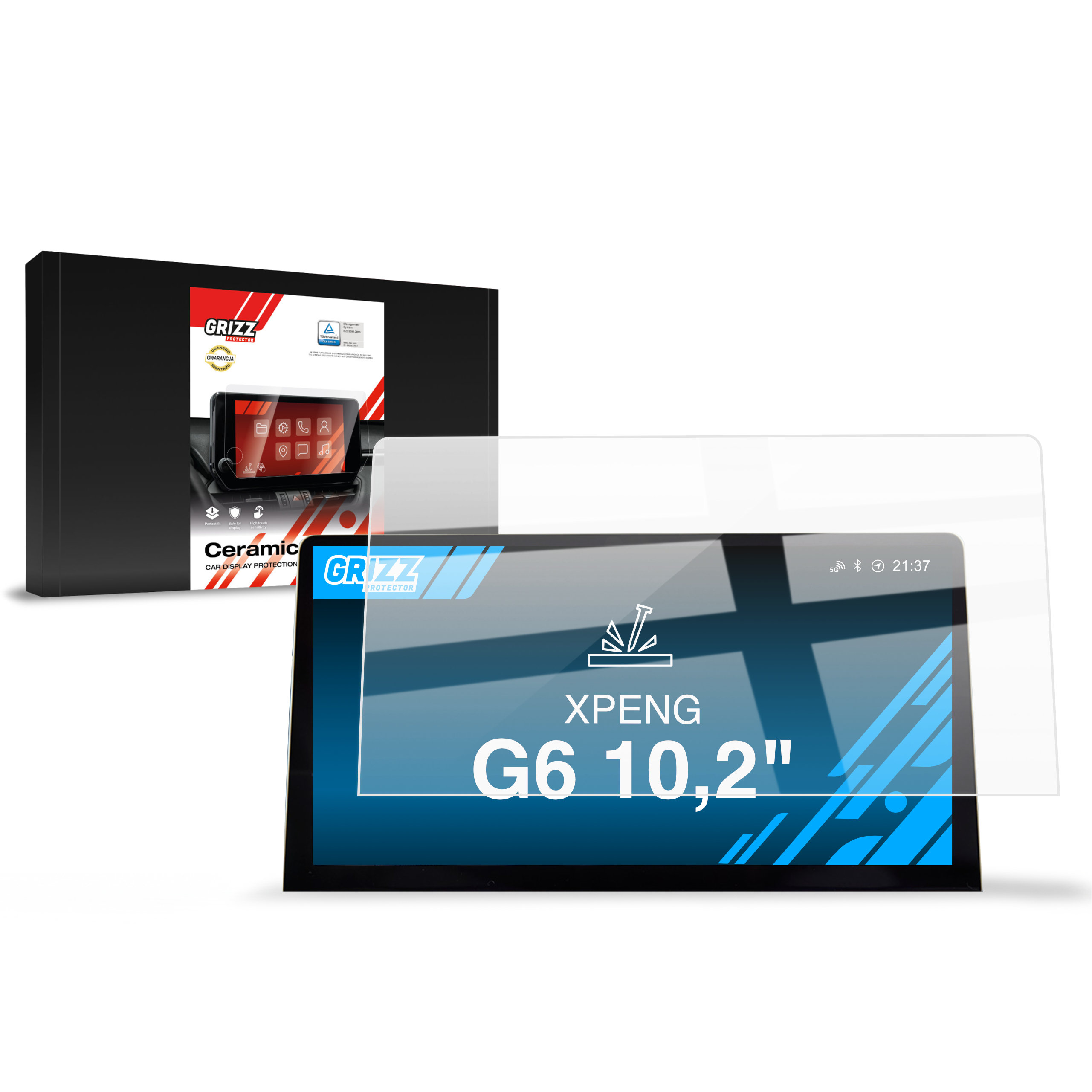 CarDisplay Protection Grizz Keramikfolie für XPENG G6 10,2