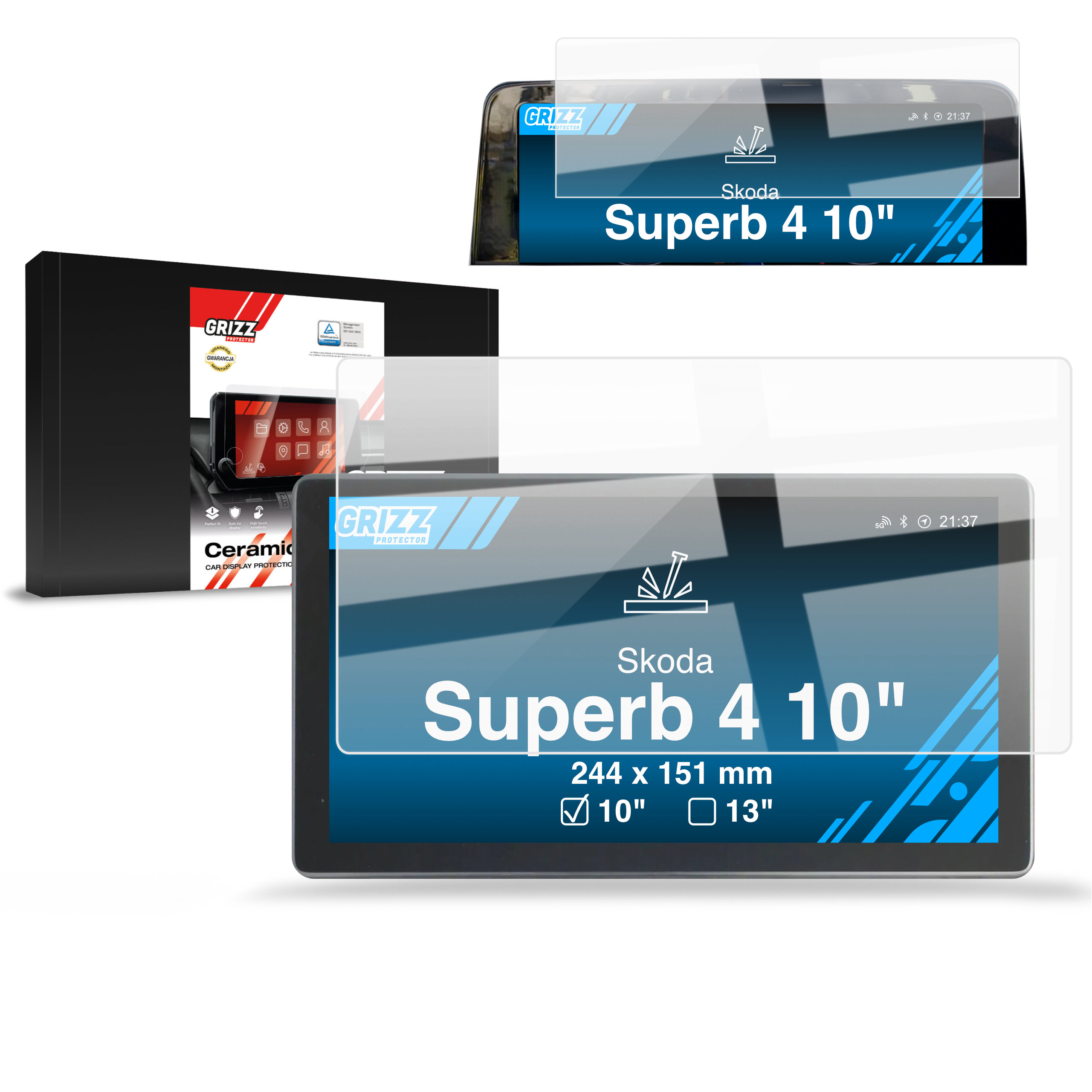 CarDisplay Protection Grizz Keramikfolie für Skoda Superb 4 10