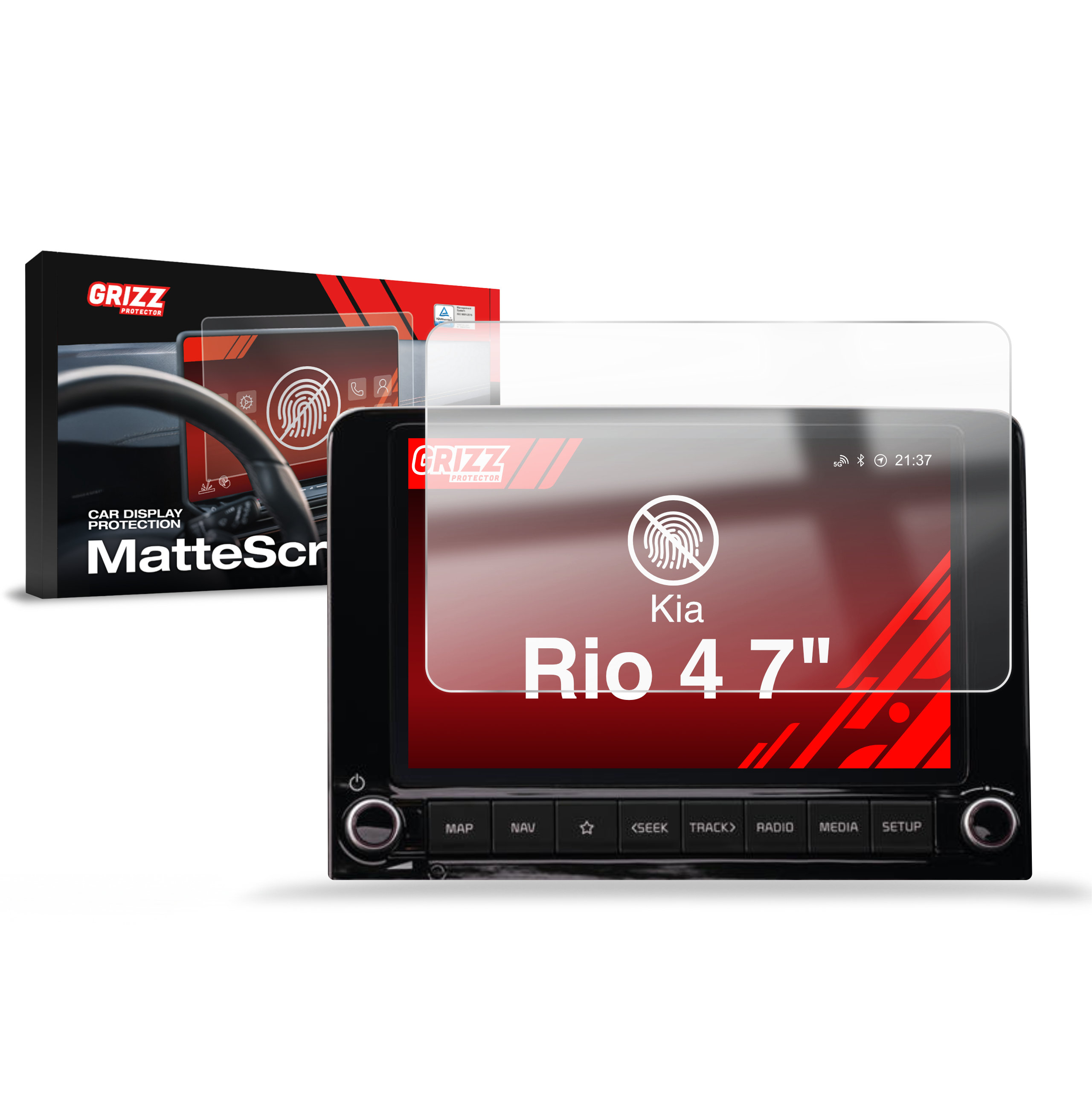 CarDisplay Protection Grizz Mattfolie für Kia Rio 4 (2020-2023)