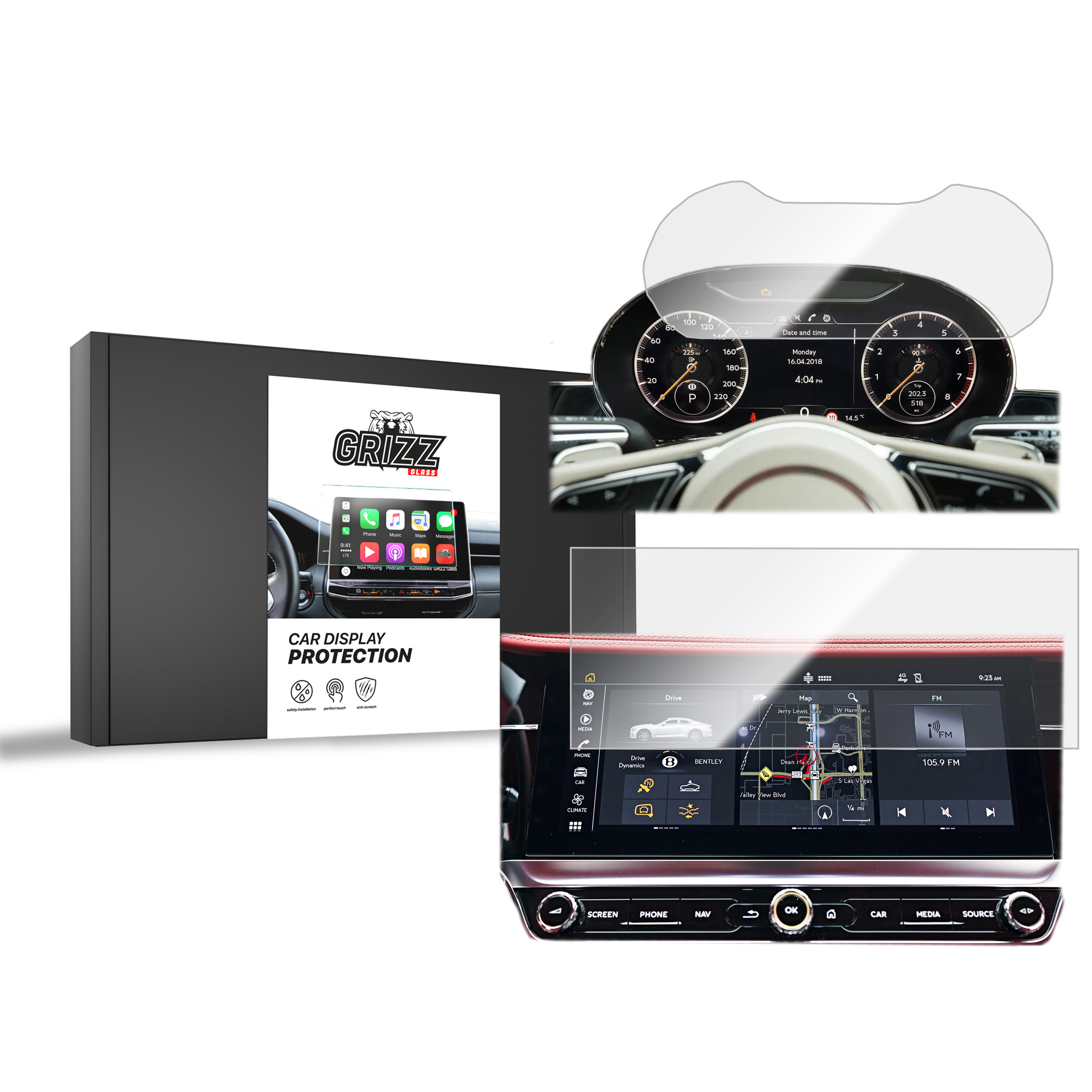 CarDisplay Protection Grizz Keramikfolie für Bentley Continental GT (2018-...)