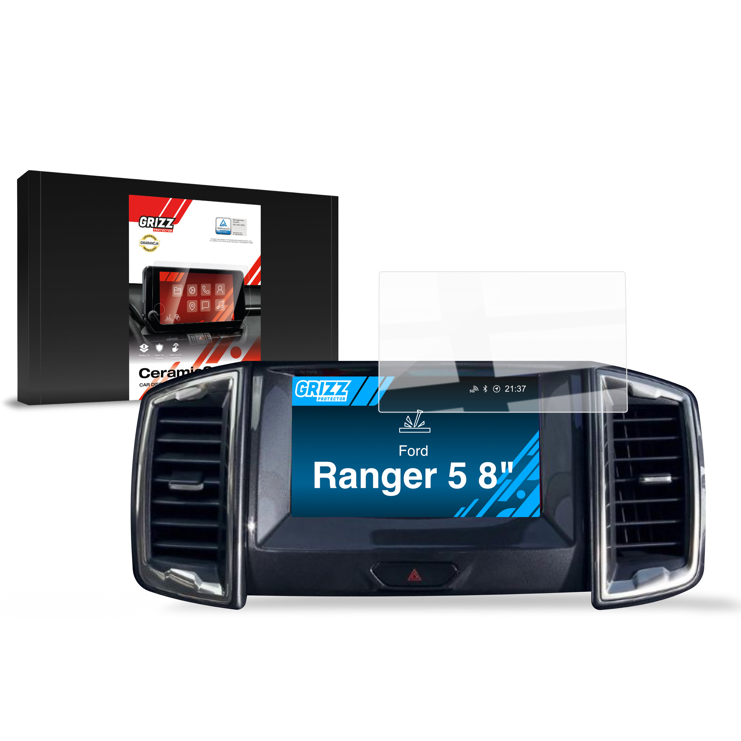 CarDisplay Protection Grizz Keramikfolie für Ford Ranger 5 (2015-2023)