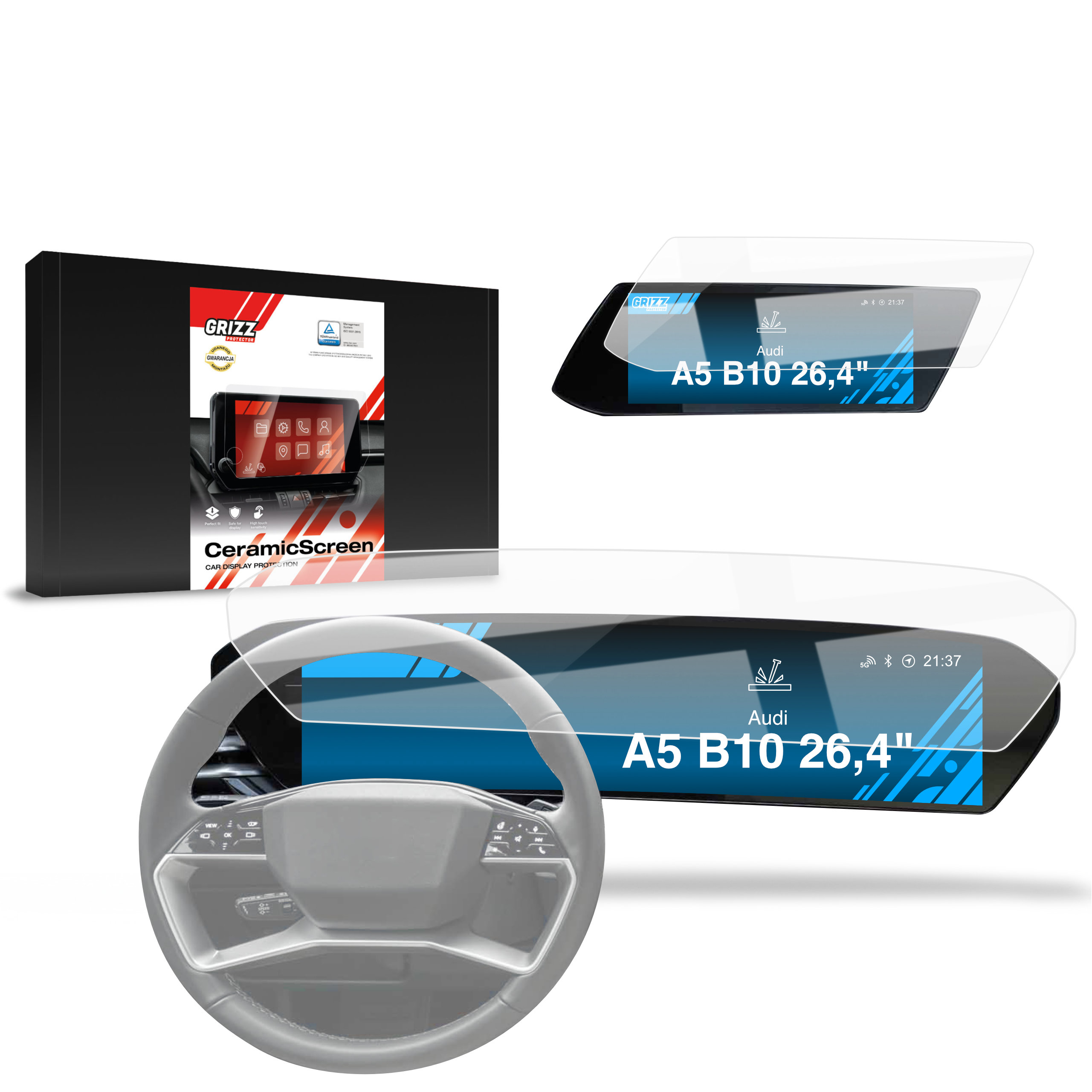 CarDisplay Protection Grizz Keramikfolie für Audi A5 B10 (2025)
