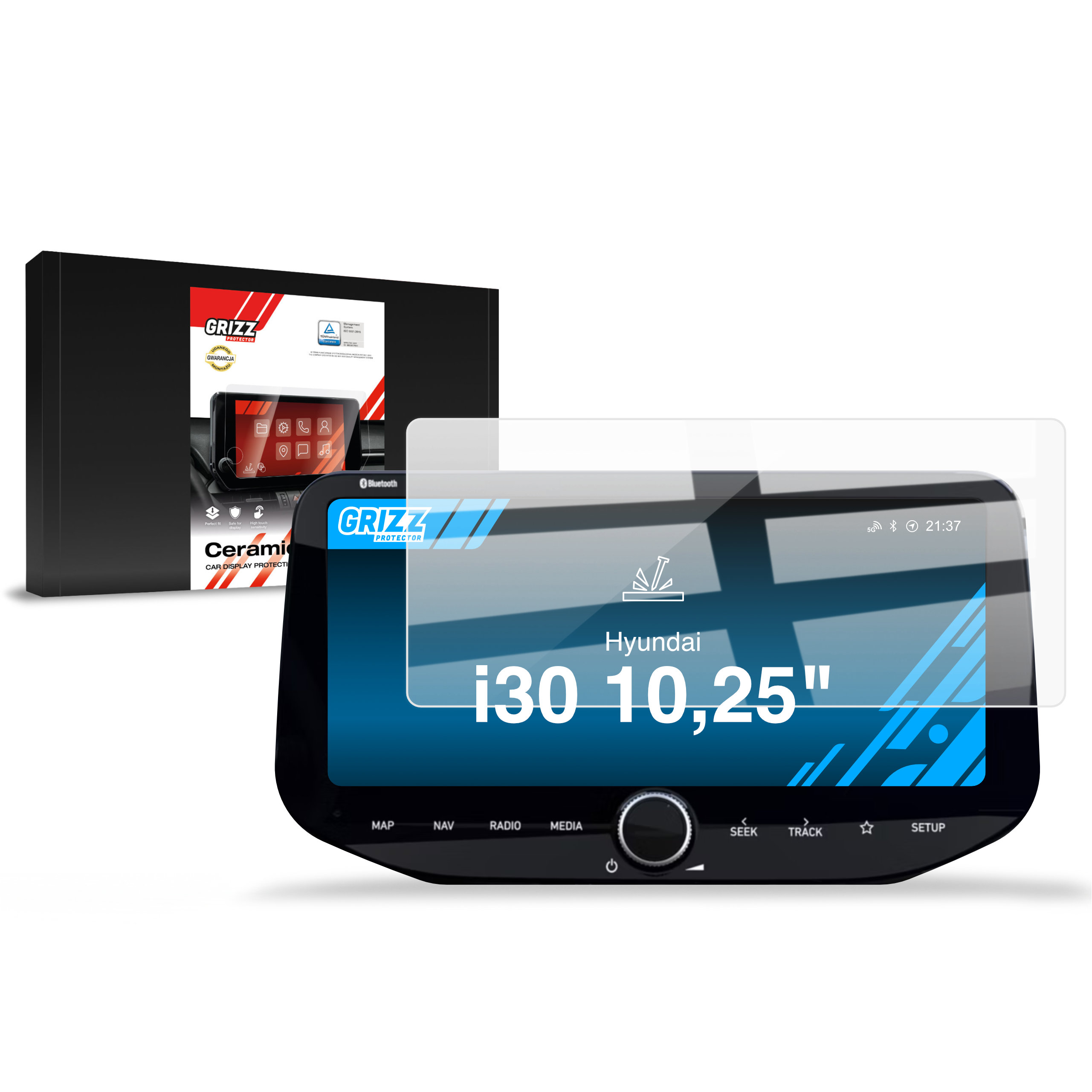 CarDisplay Protection Grizz Keramikfolie für Hyundai i30 10,25