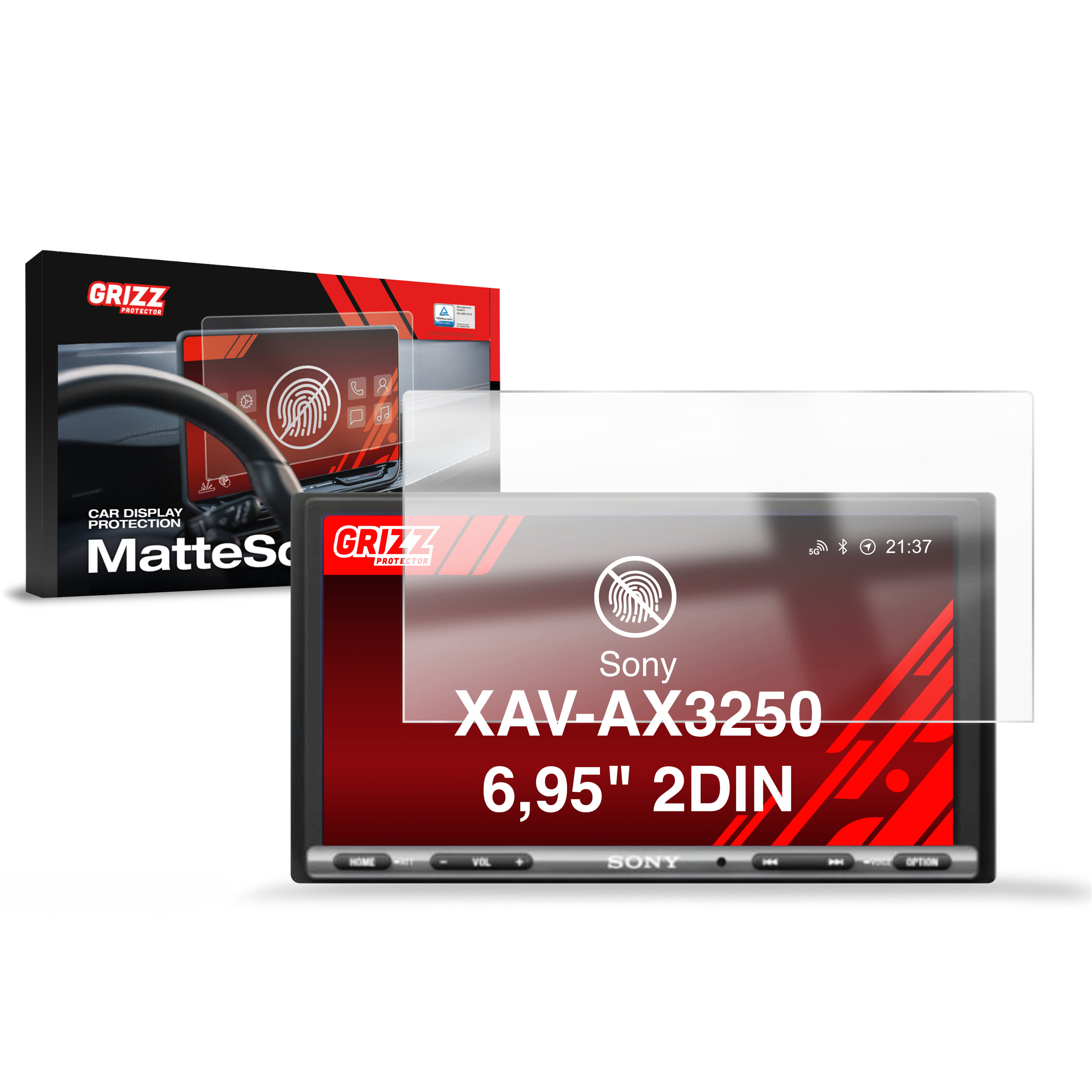CarDisplay Protection Grizz Mattfolie für Sony XAV-AX3250 6,95