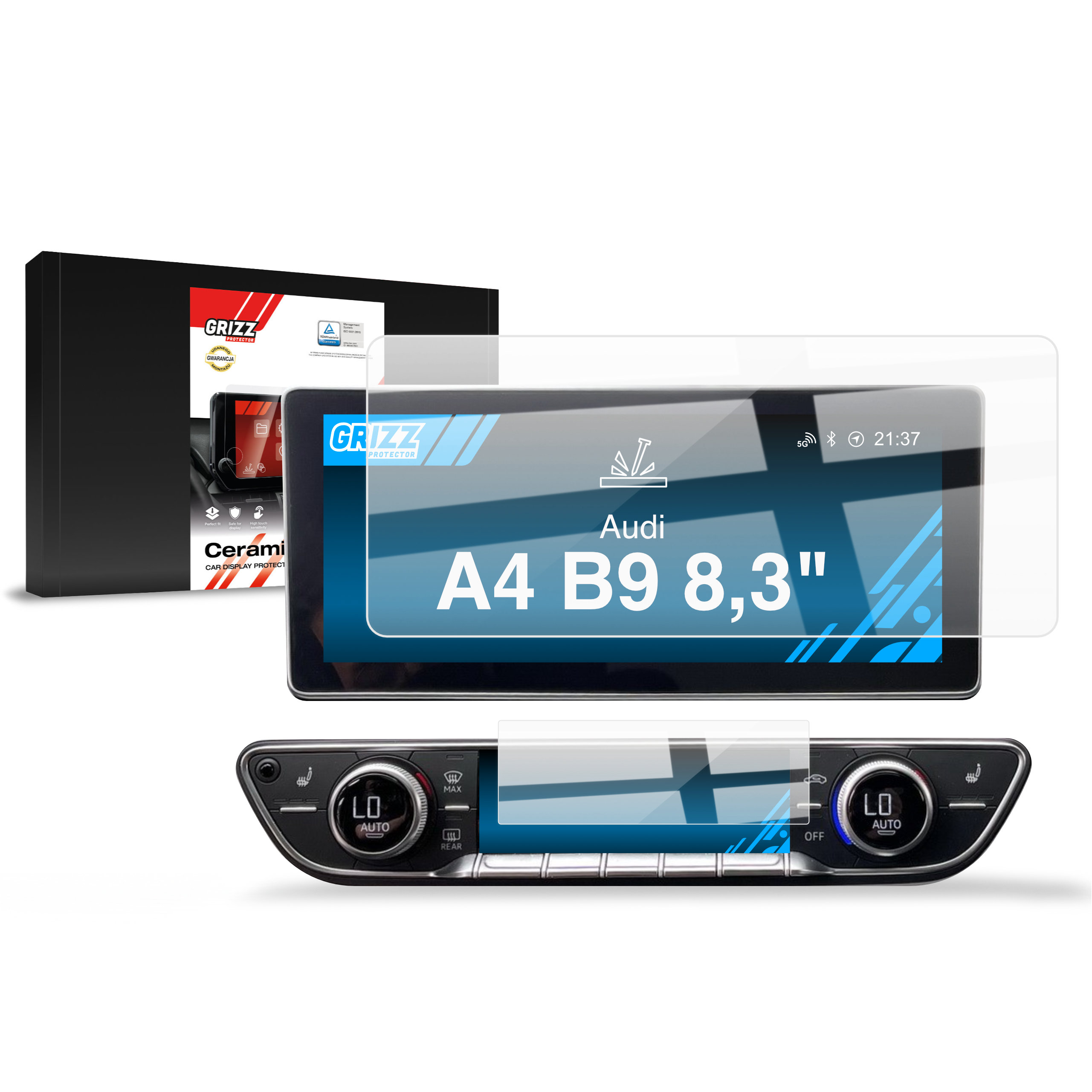 CarDisplay Protection Grizz Keramikfolie für Audi A4 B9 8,3
