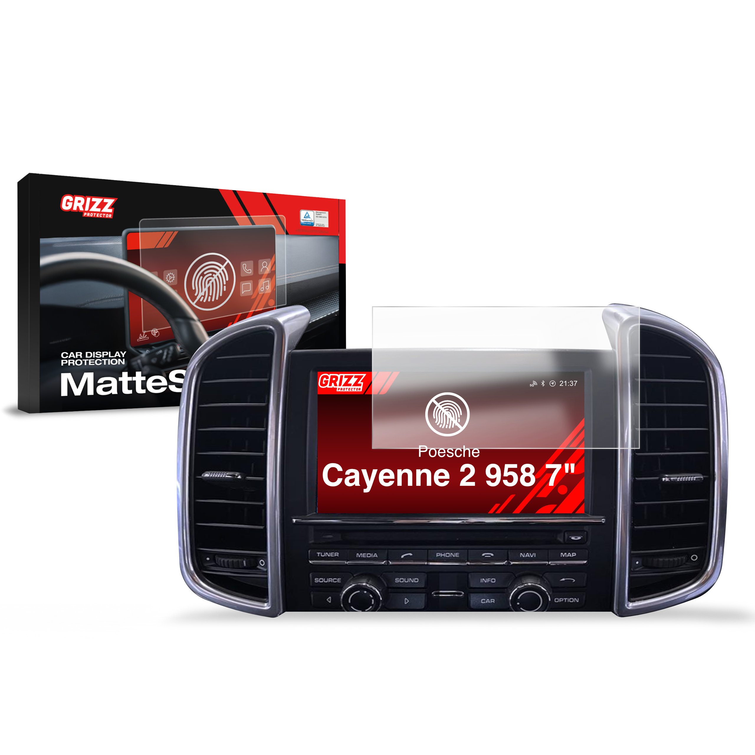 CarDisplay Protection Grizz Mattfolie für Porsche Cayenne 2 958 (2010-2017)