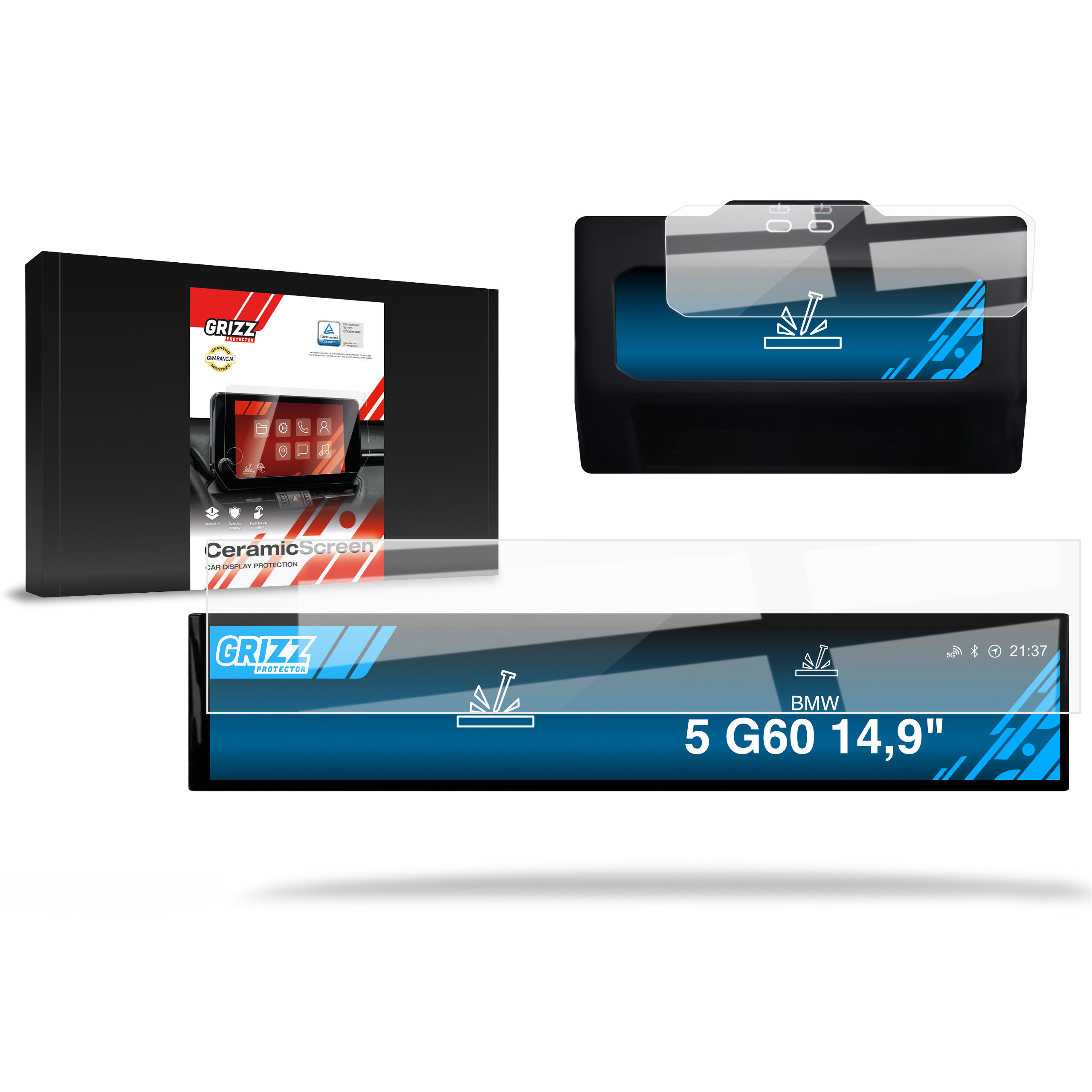 CarDisplay Protection Grizz Keramikfolie für BMW 5 G60 (2023-2025)