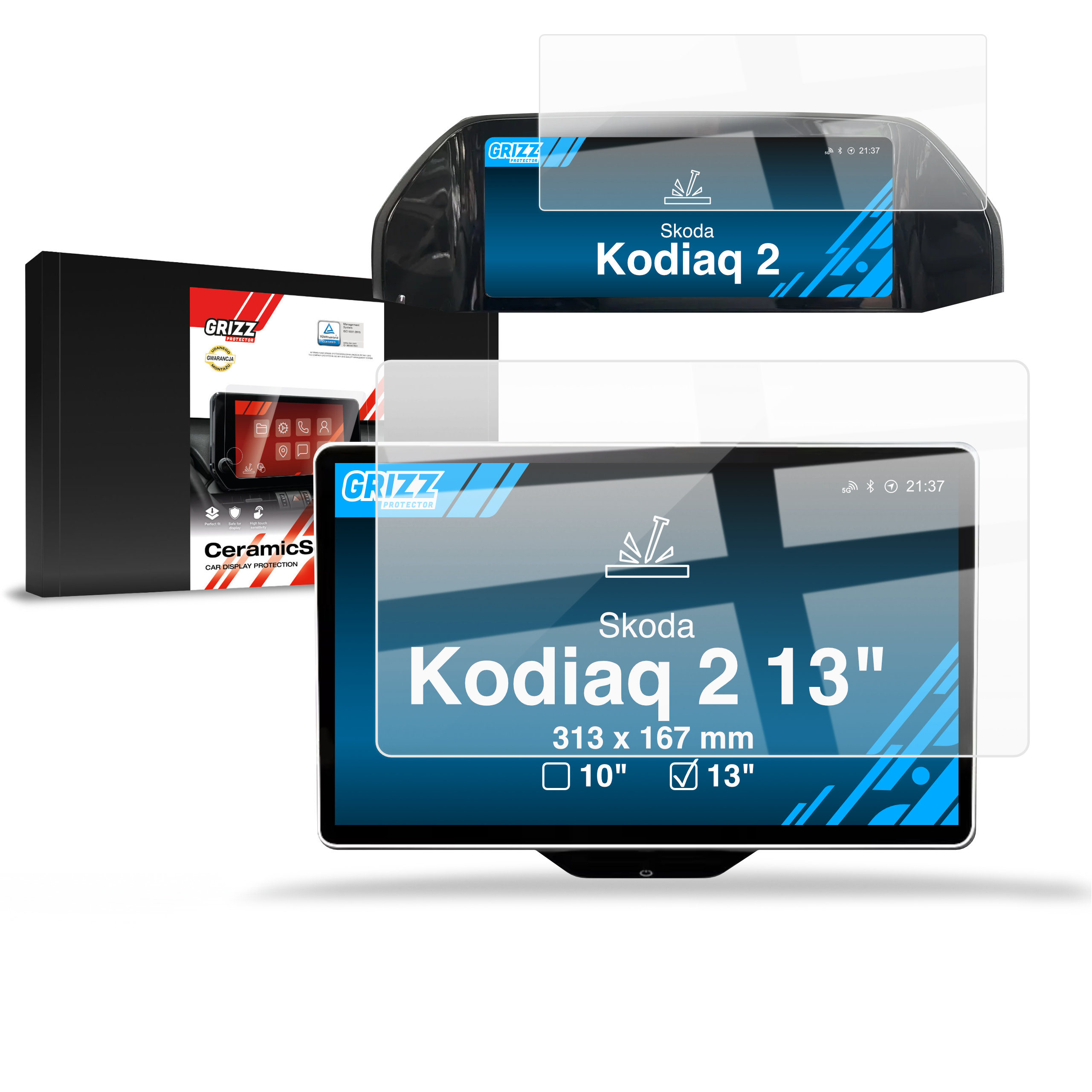 CarDisplay Protection Grizz Keramikfolie für Skoda Kodiaq 13