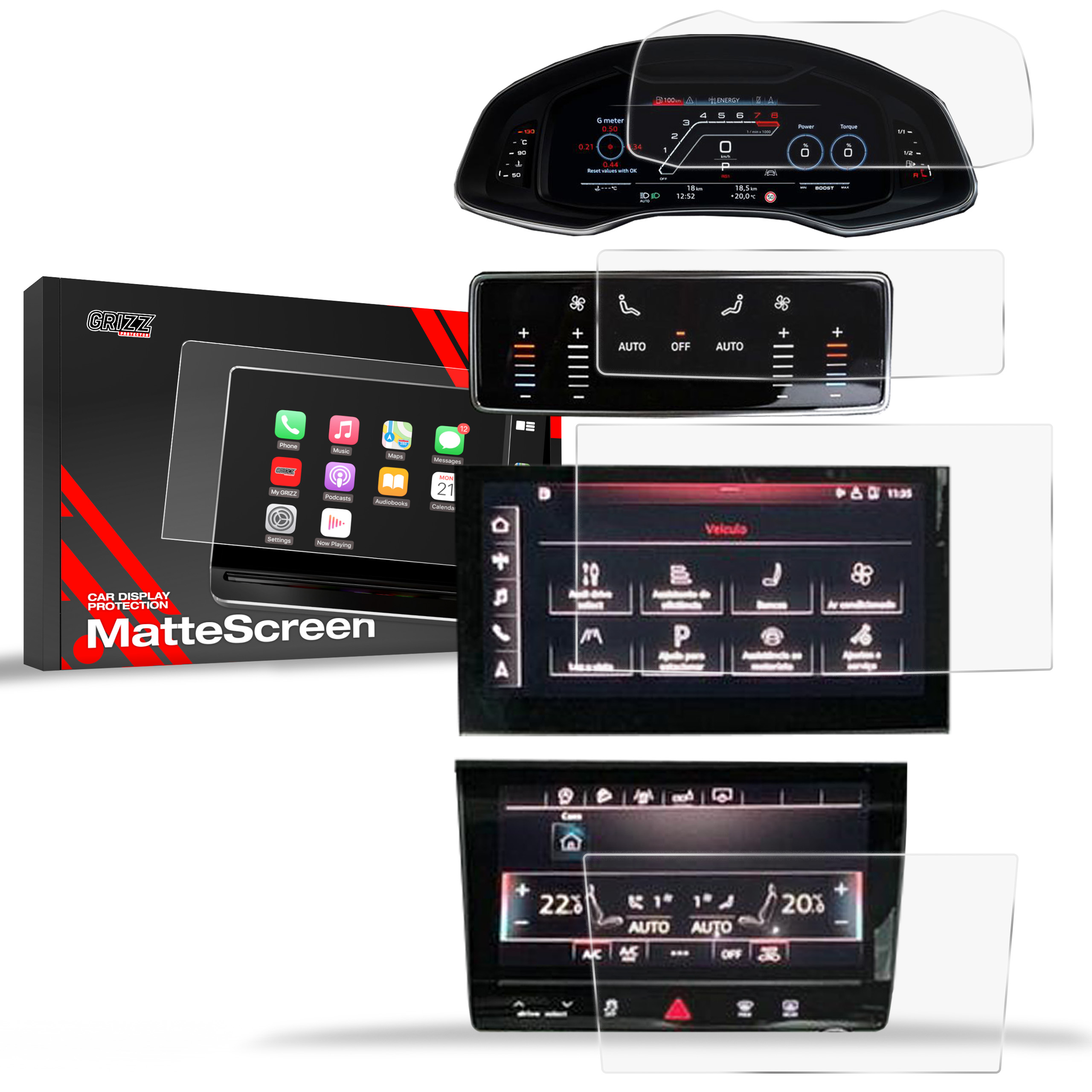 CarDisplay Protection Grizz Mattfolie für Audi Q8 (2018-2025)