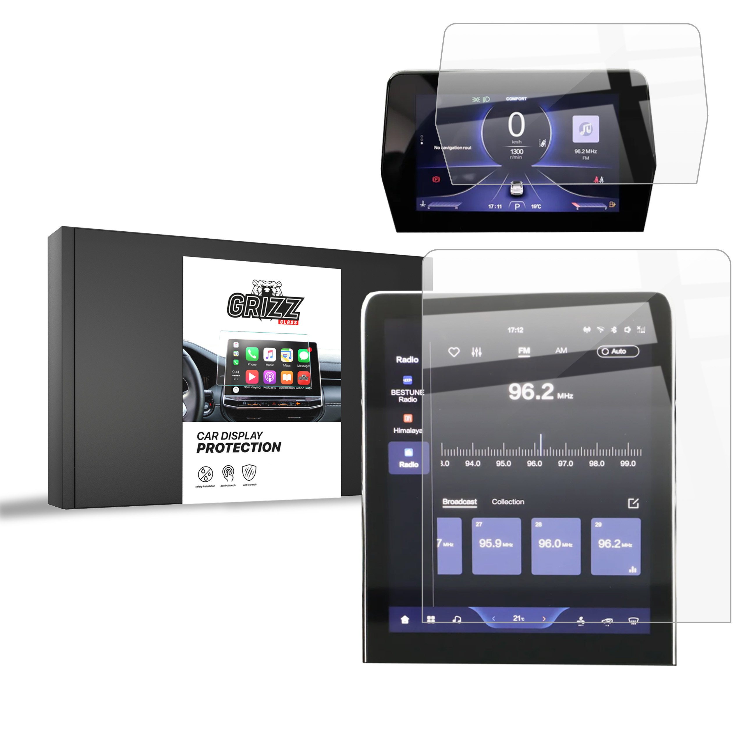 CarDisplay Protection Grizz Keramikfolie für Bestune T90 12,6