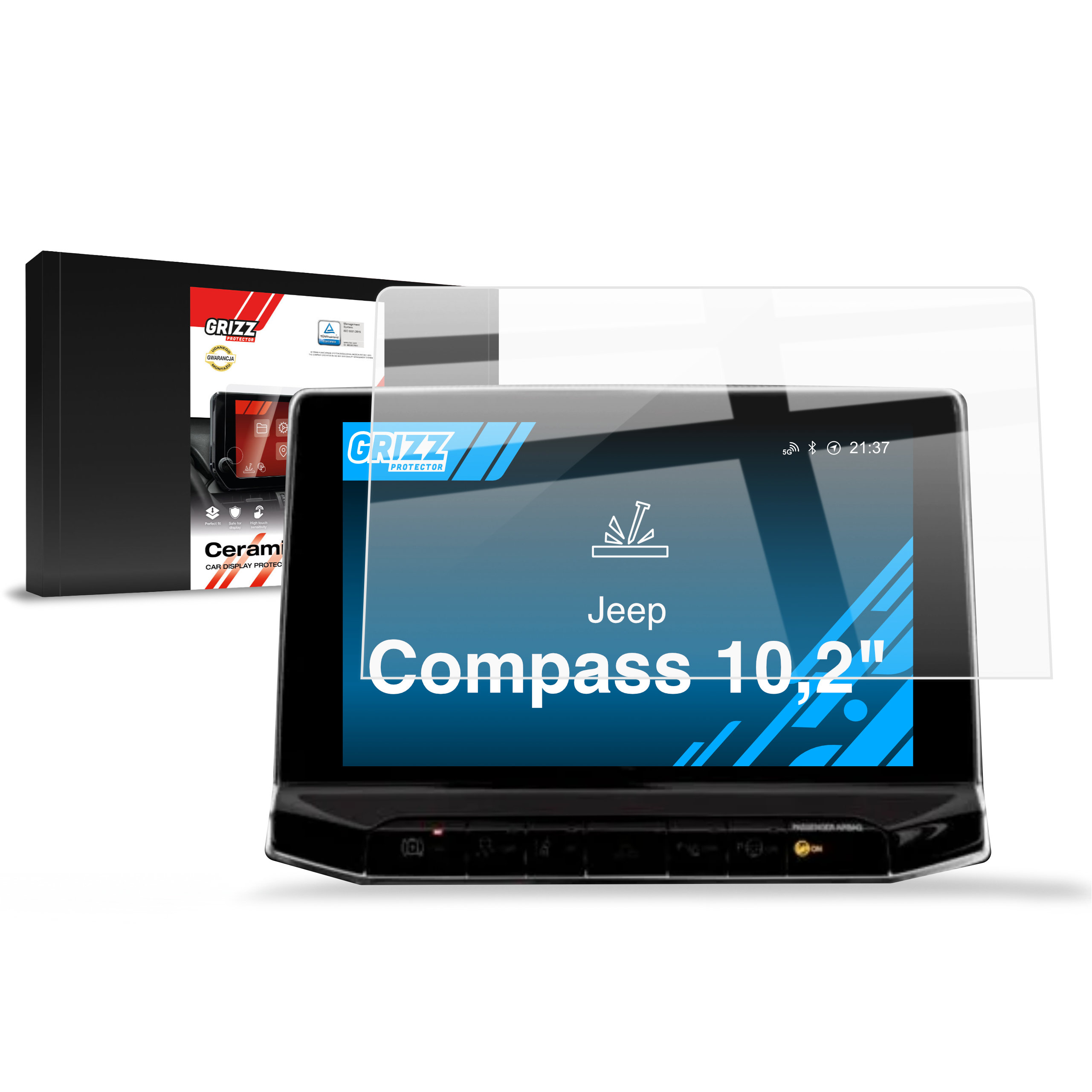 CarDisplay Protection Grizz Keramikfolie für Jeep Compass 10,2