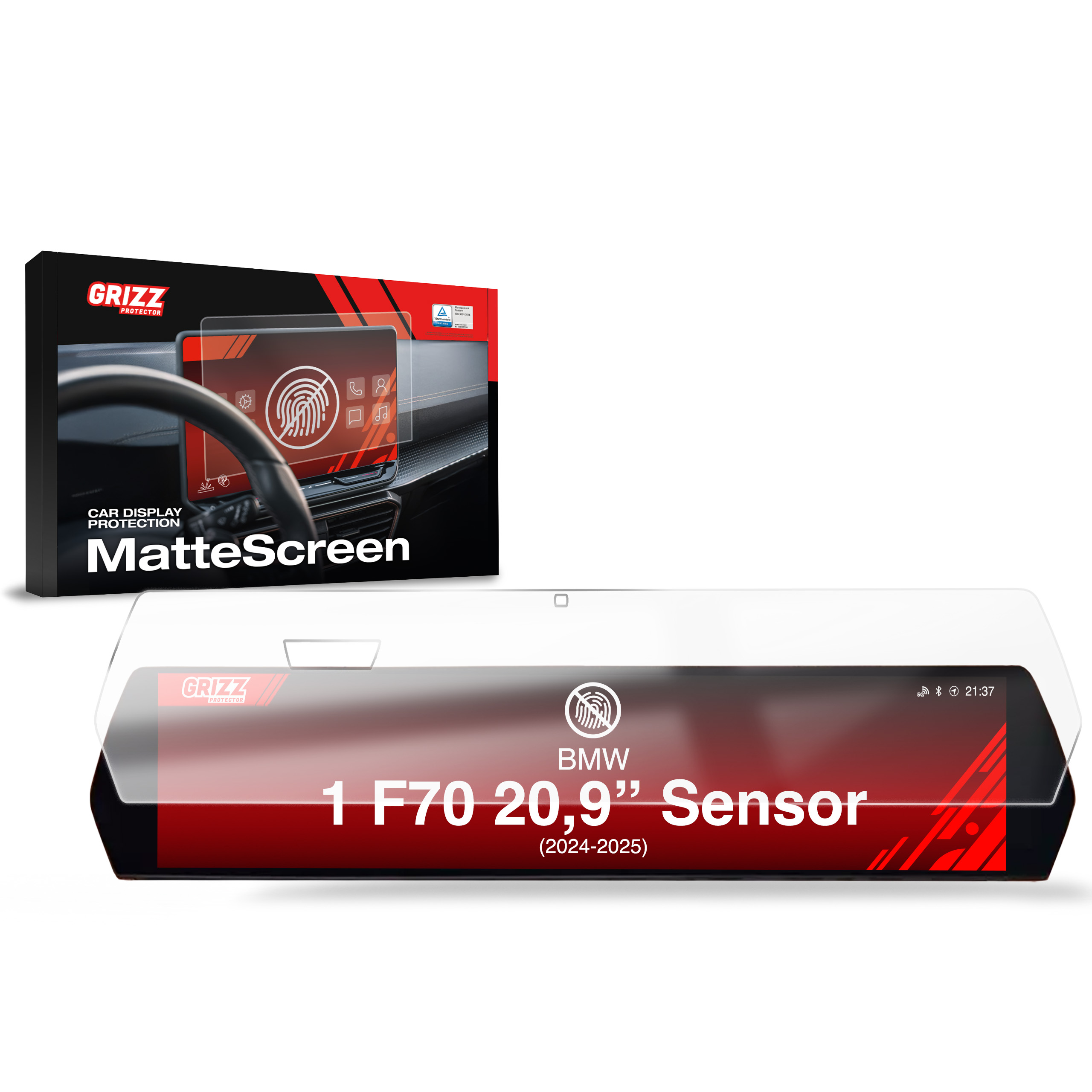 GrizzProtector Displayschutzfolie für BMW 1 F70 Sensor (2024-2025), matt & anti-fingerprint, mit Verpackung.