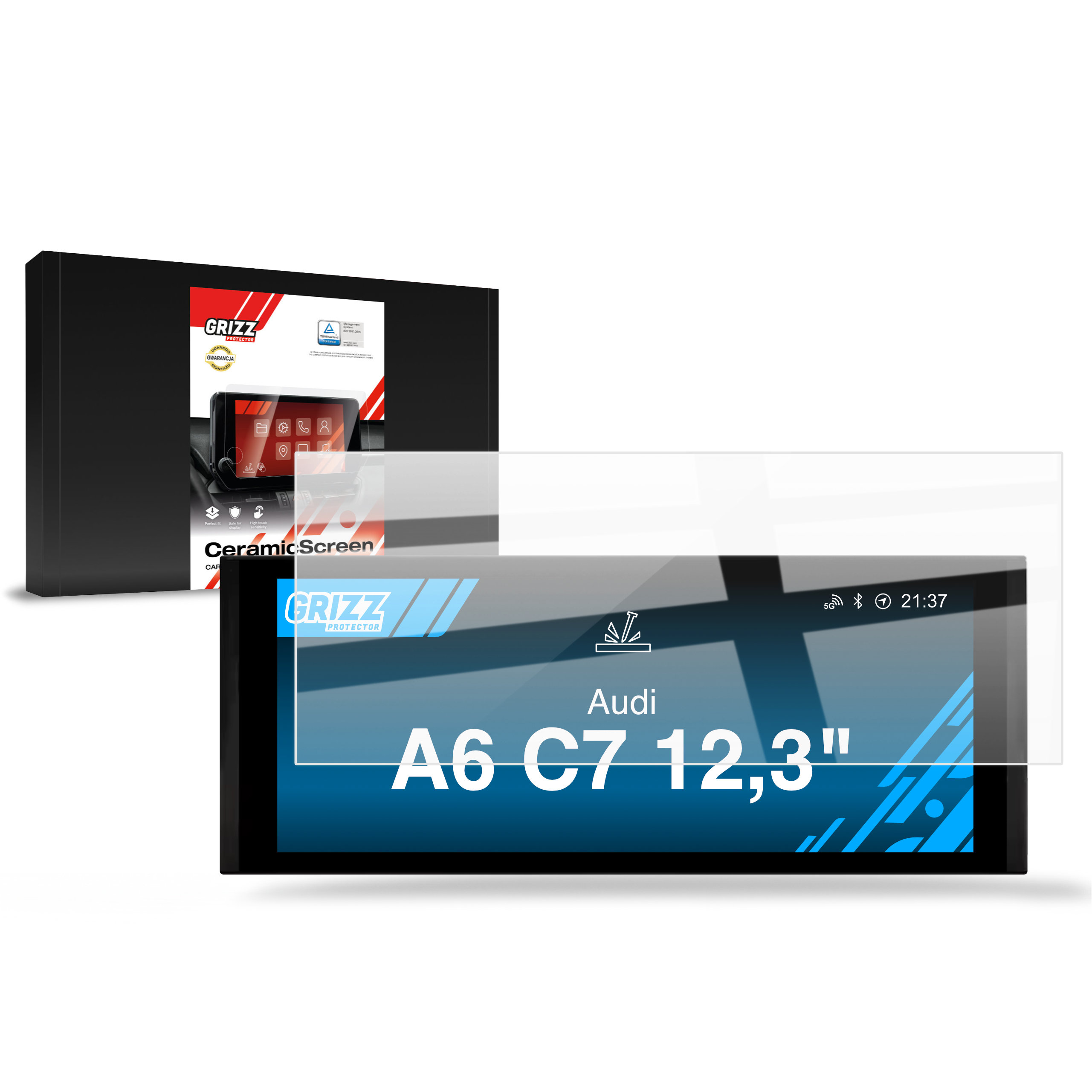 CarDisplay Protection Grizz Keramikfolie für Audi A6 C7 Android Radio 12,3