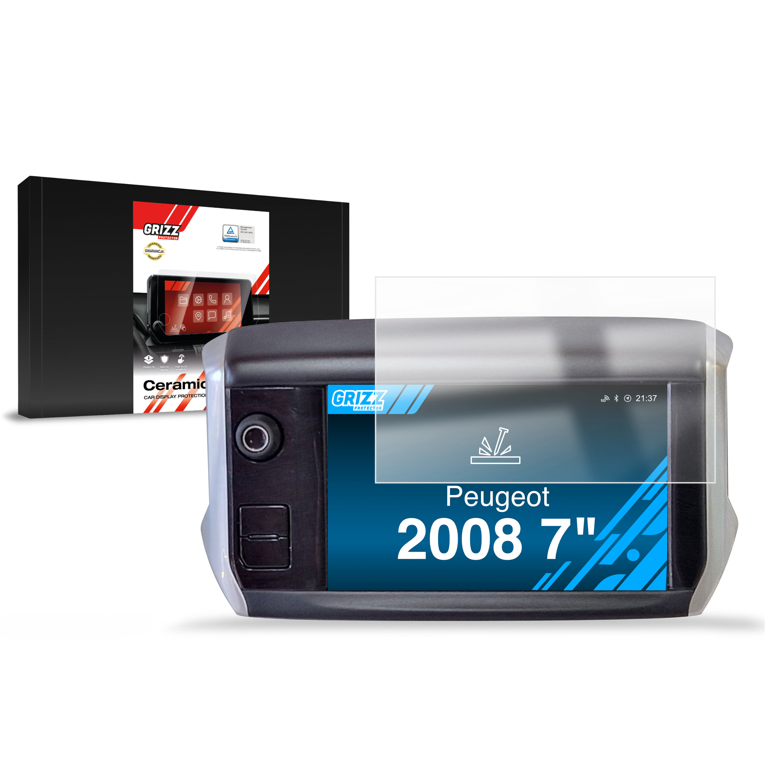 CarDisplay Protection Grizz Keramikfolie für Peugeot 2008 (2013-2019)