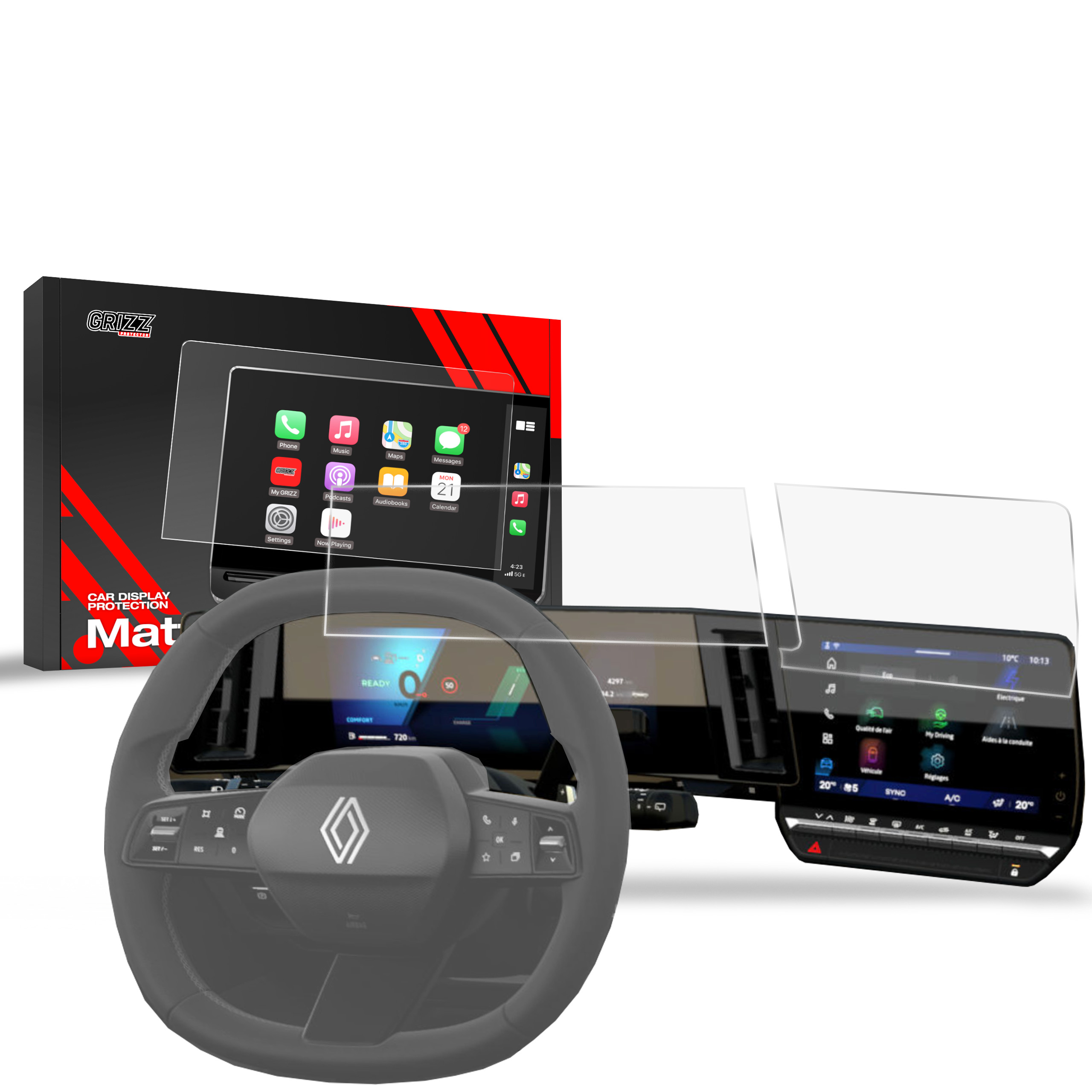 CarDisplay Protection Grizz Mattfolie für Renault Austral 9