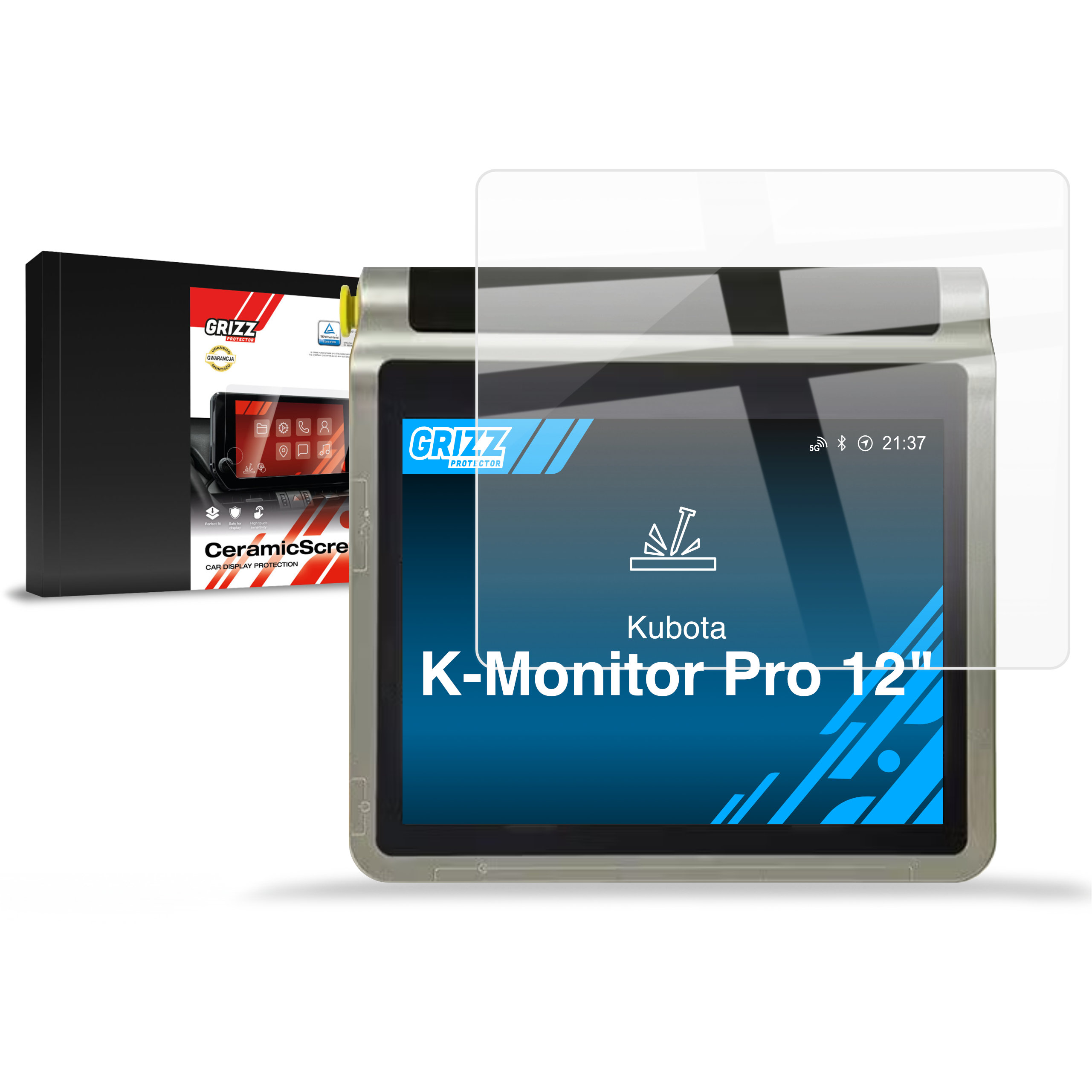 CarDisplay Protection Grizz Keramikfolie für Kubota K-Monitor Pro