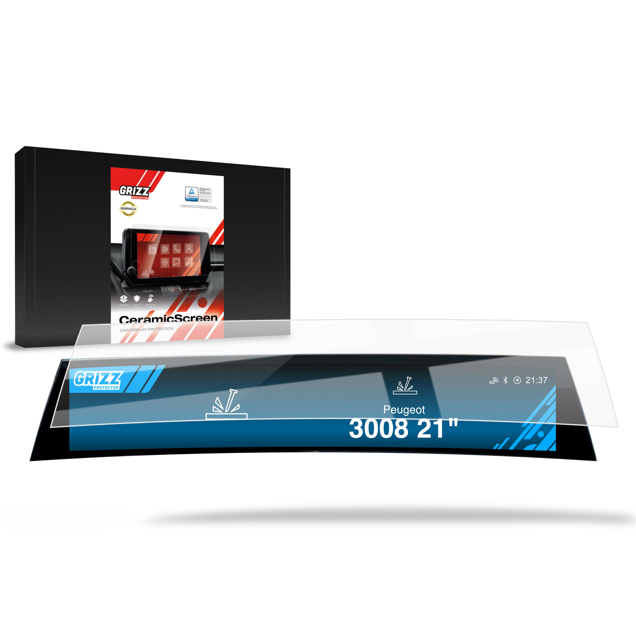 CarDisplay Protection Grizz Keramikfolie für Peugeot 3008 (2024-2025)