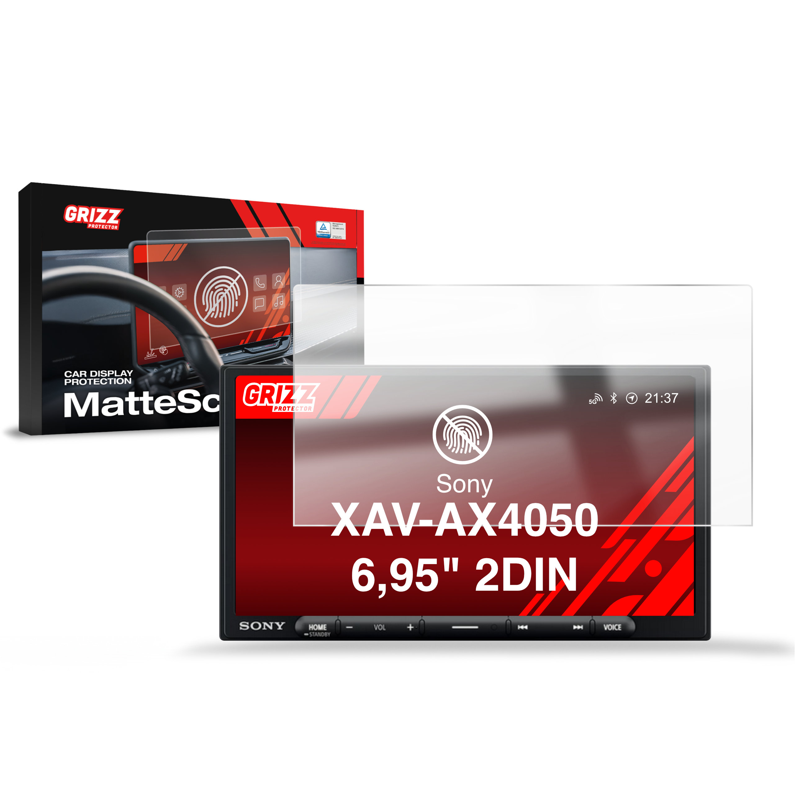 CarDisplay Protection Grizz Mattfolie für Sony XAV-AX4050 6,95
