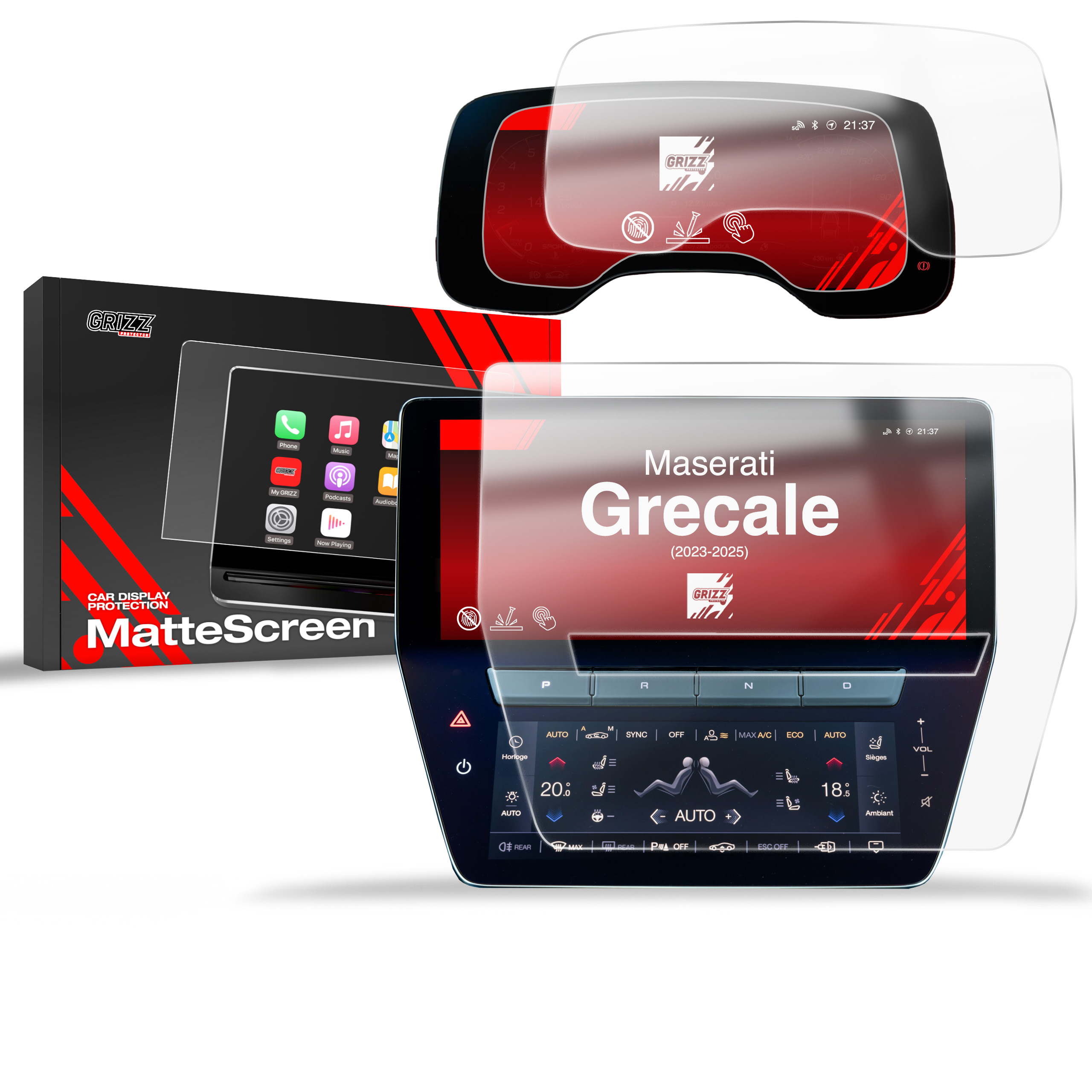 CarDisplay Protection Grizz Mattfolie für Maserati Grecale (2023-2025)
