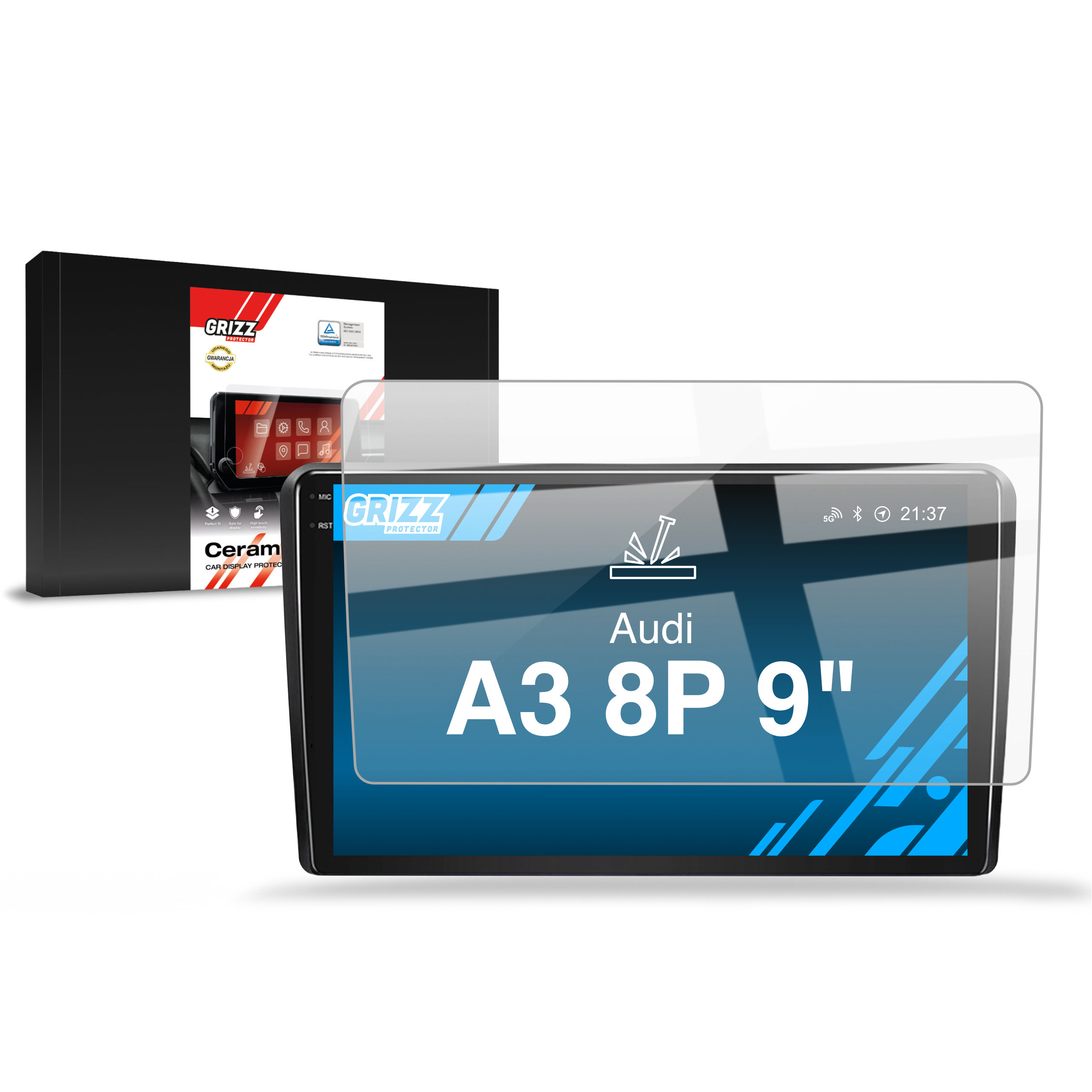 Folia ceramiczna Grizz Protector do Audi A3 8P Android Radio (2002-2013)