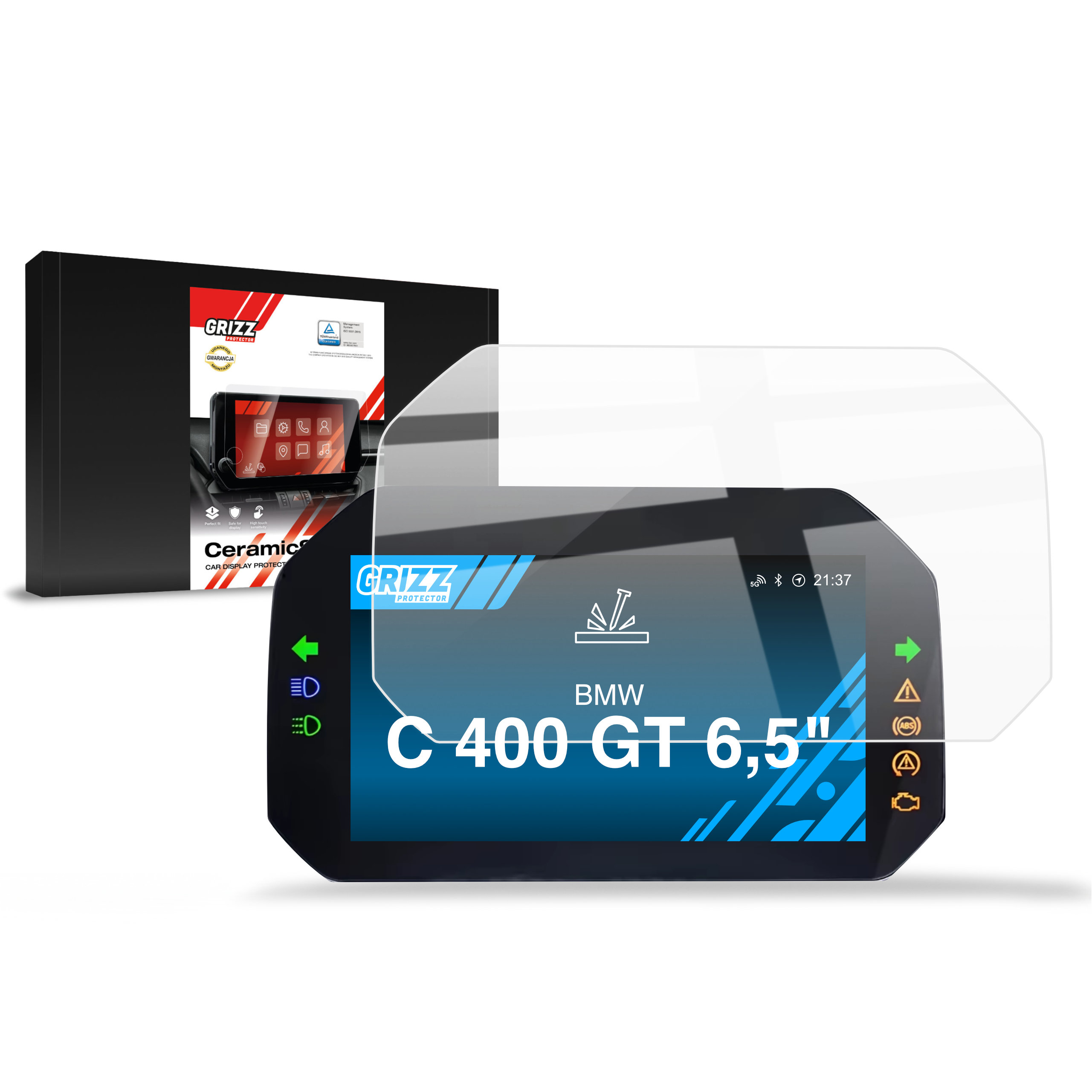 CarDisplay Protection Grizz Keramikfolie für BMW C 400 GT 6,5