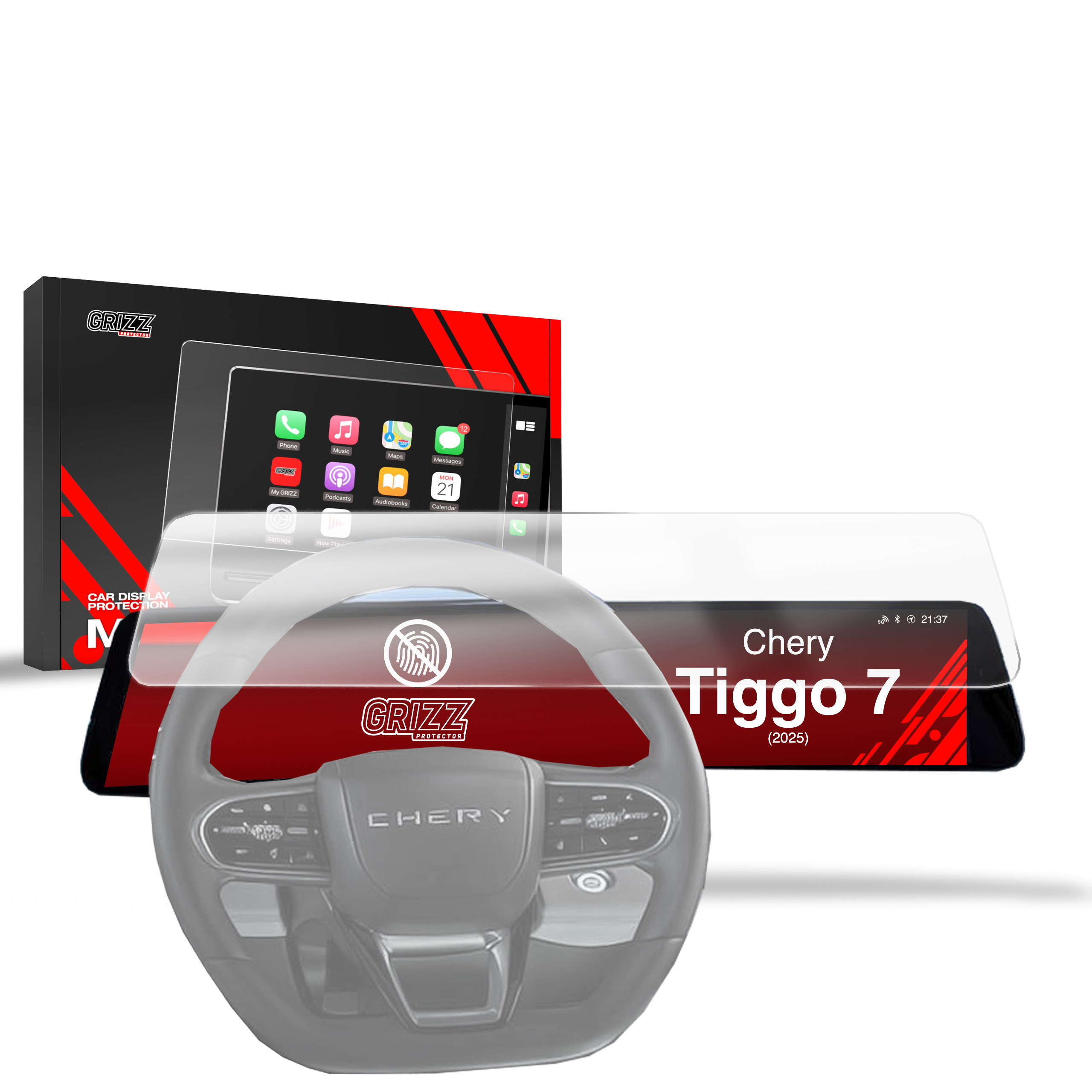 CarDisplay Protection Grizz Mattfolie für Chery Tiggo 7 24,6