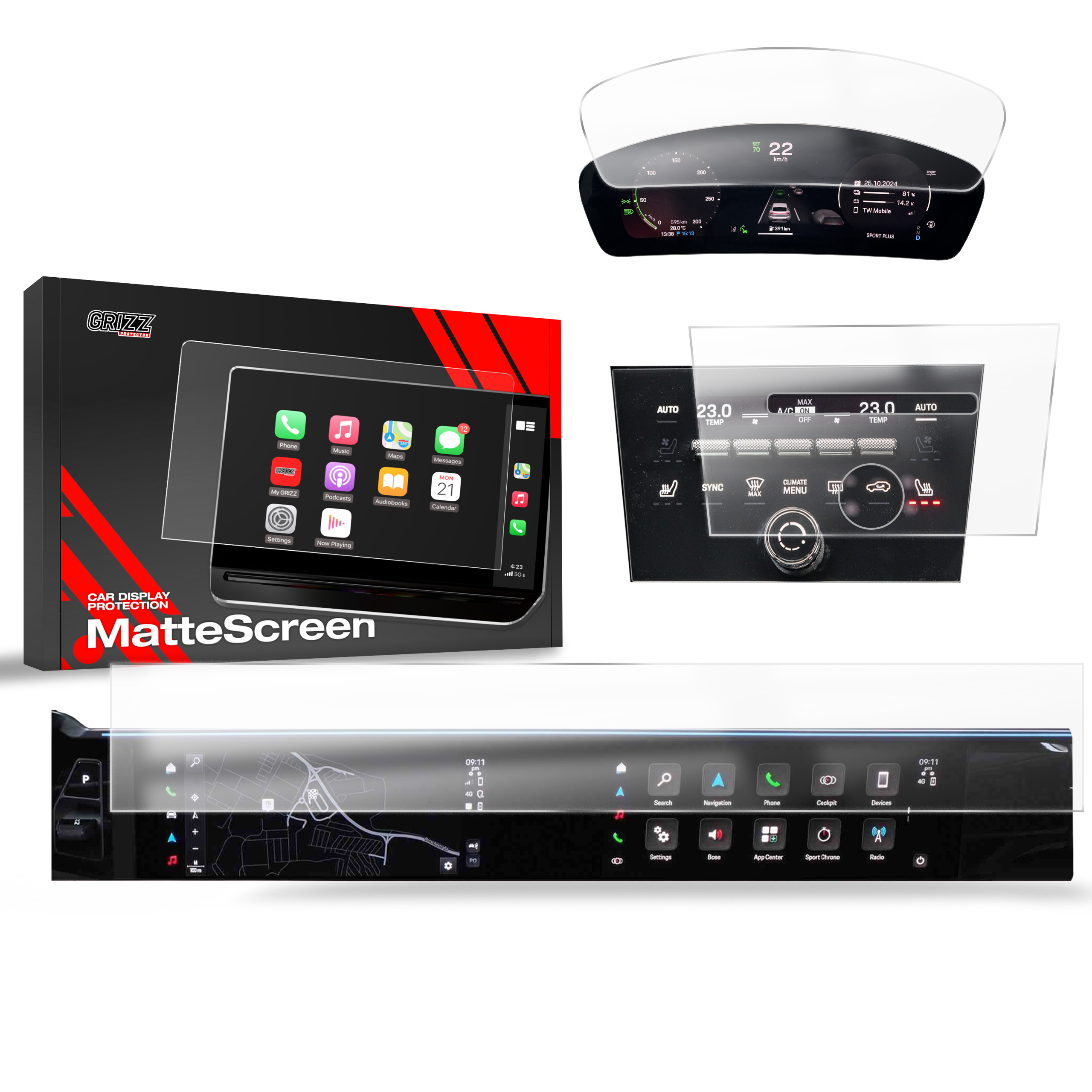 CarDisplay Protection Grizz Mattfolie für Porsche Macan 4 (2025)