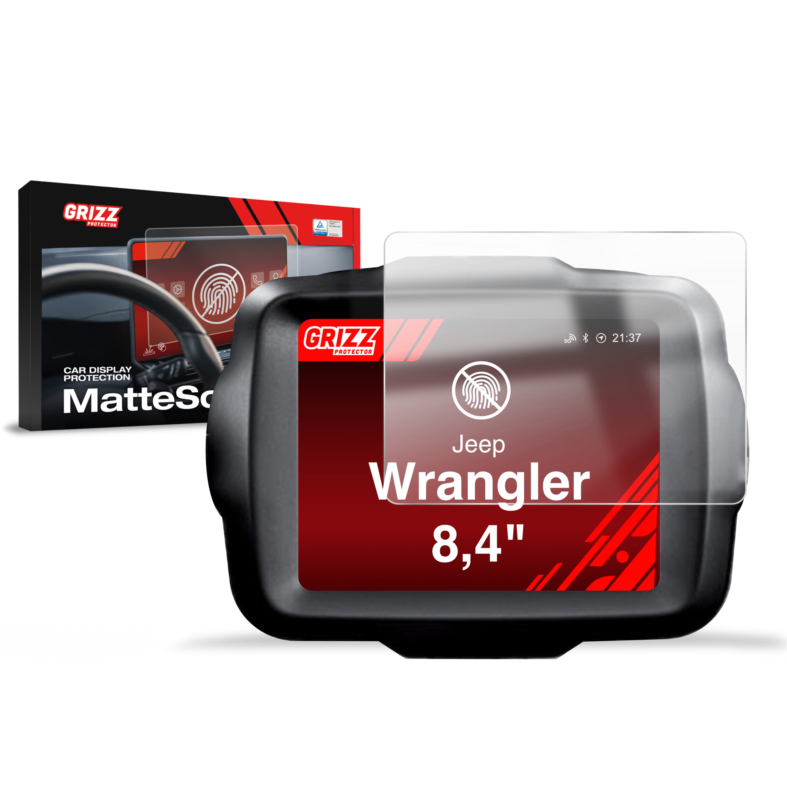 CarDisplay Protection Grizz Mattfolie für Jeep Wrangler 8,4