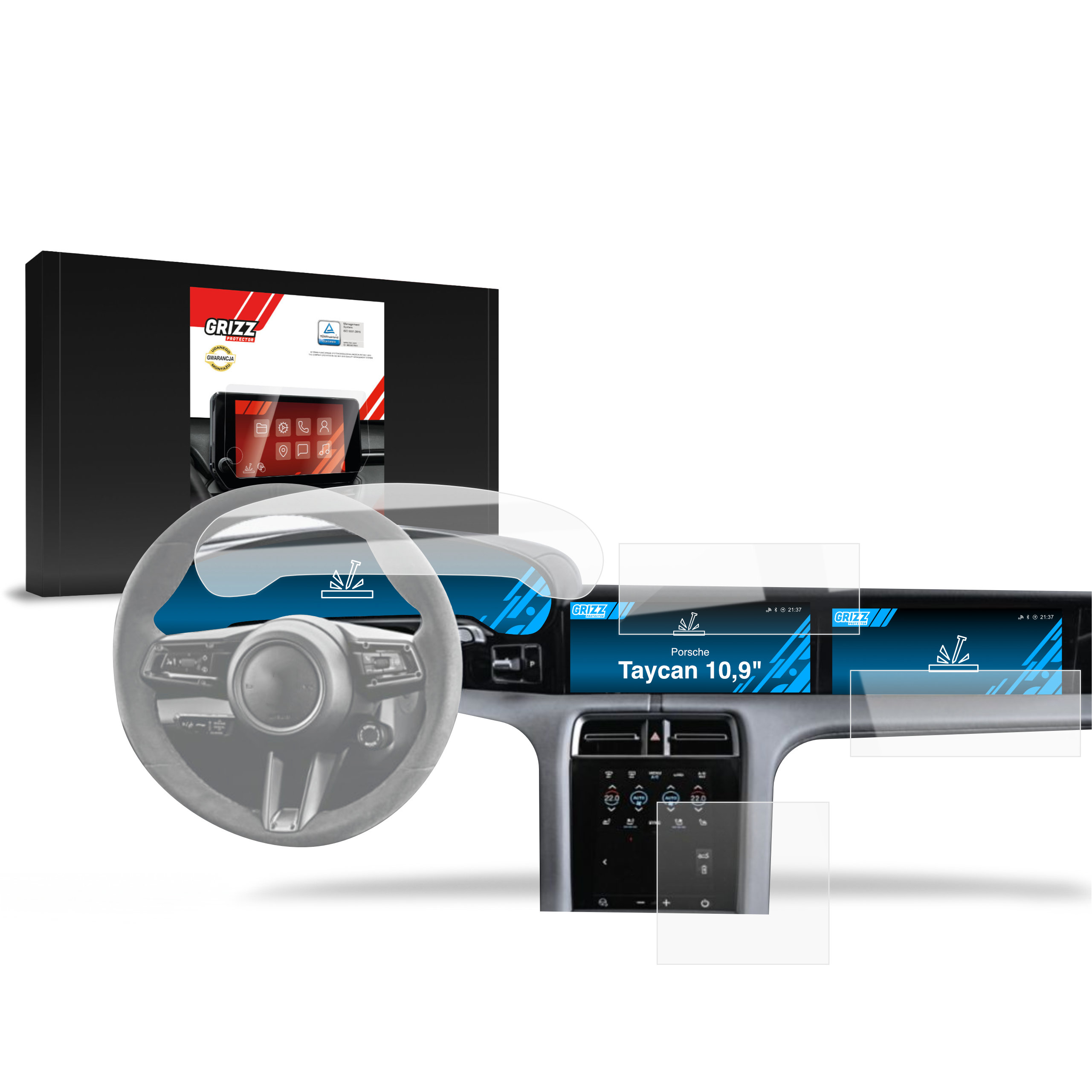 CarDisplay Protection Grizz Keramikfolie für Porsche Taycan (2019-2024)