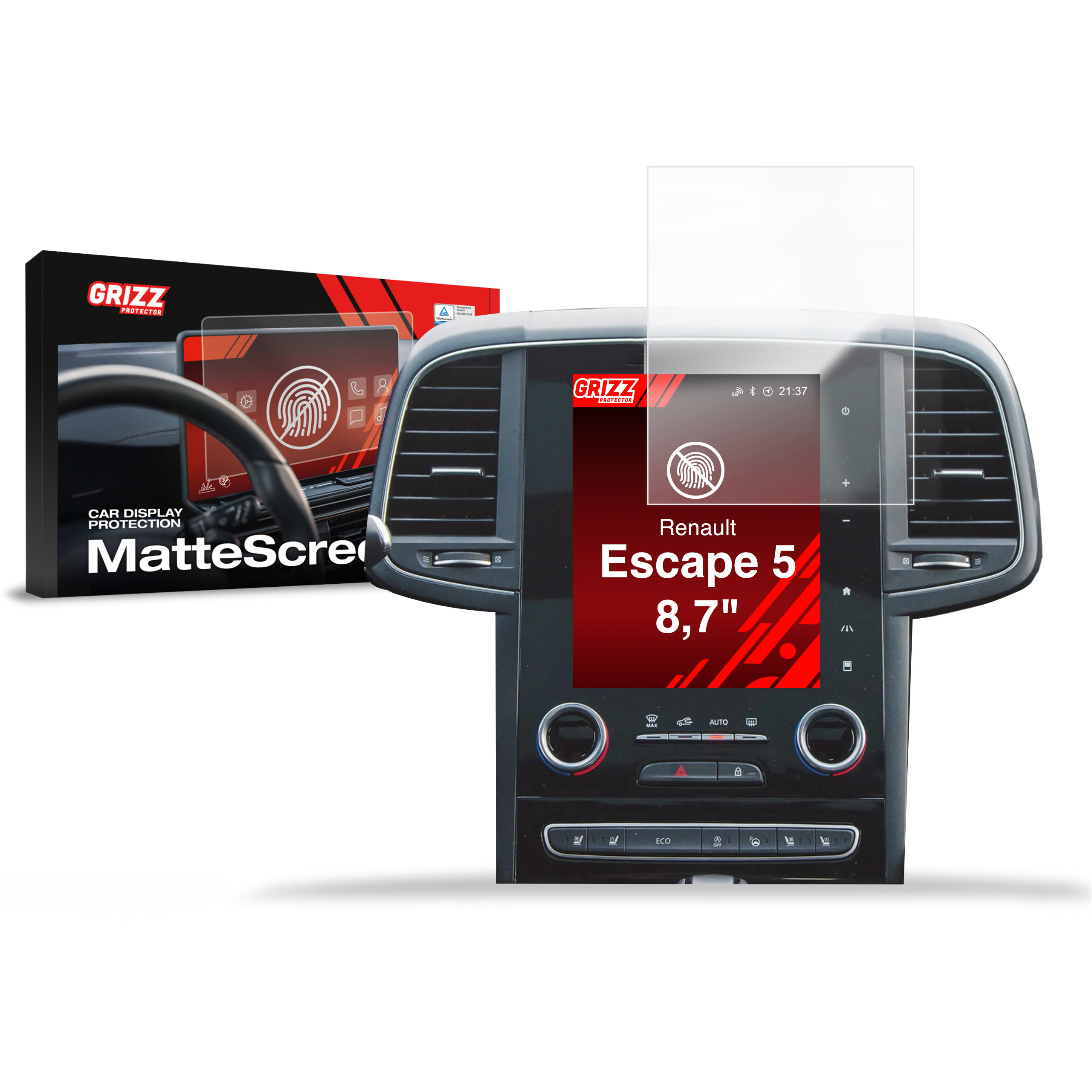 CarDisplay Protection Grizz Mattfolie für Renault Espace 5 8,7