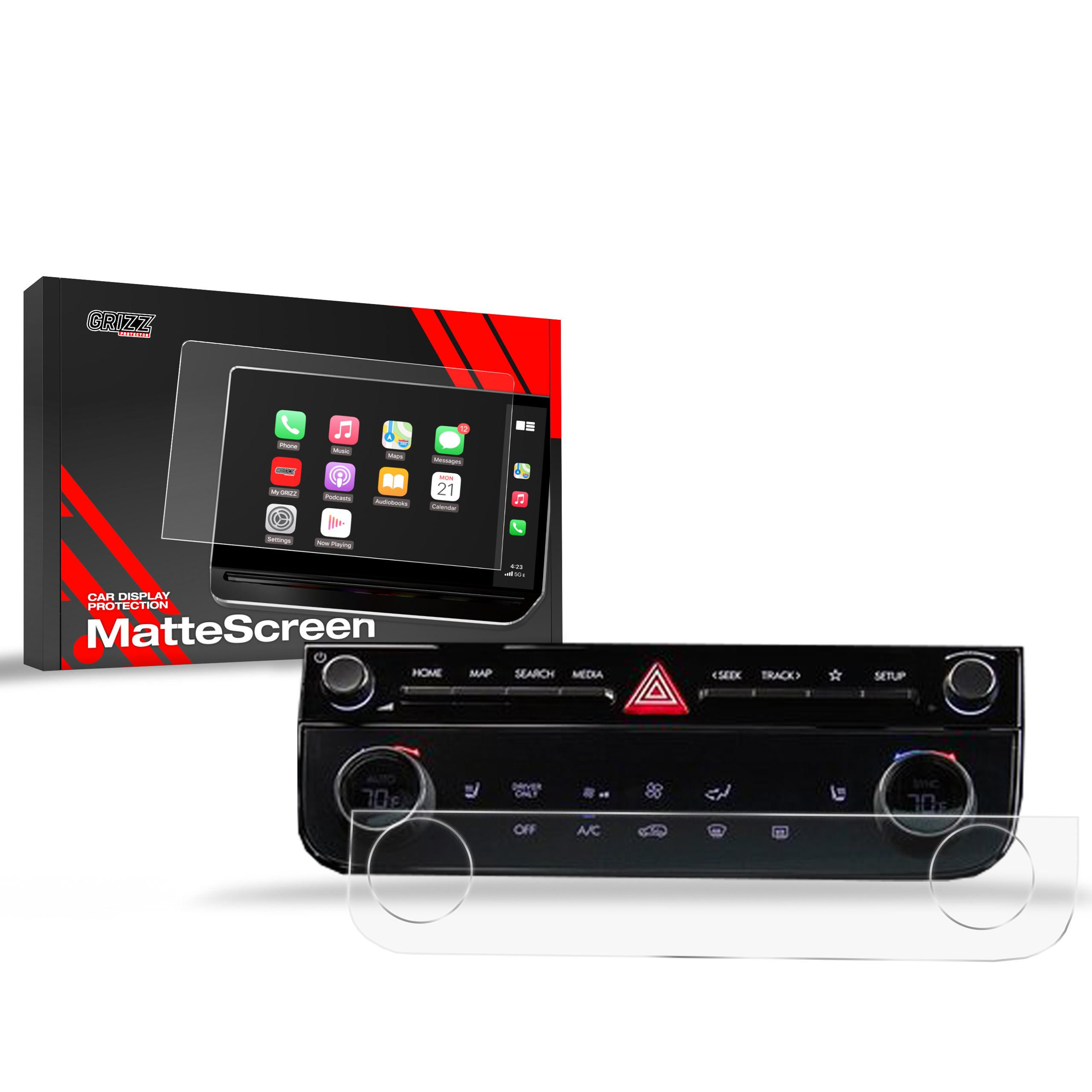 CarDisplay Protection Grizz Mattfolie für Hyundai Tucson AC Panel (2024-2025)