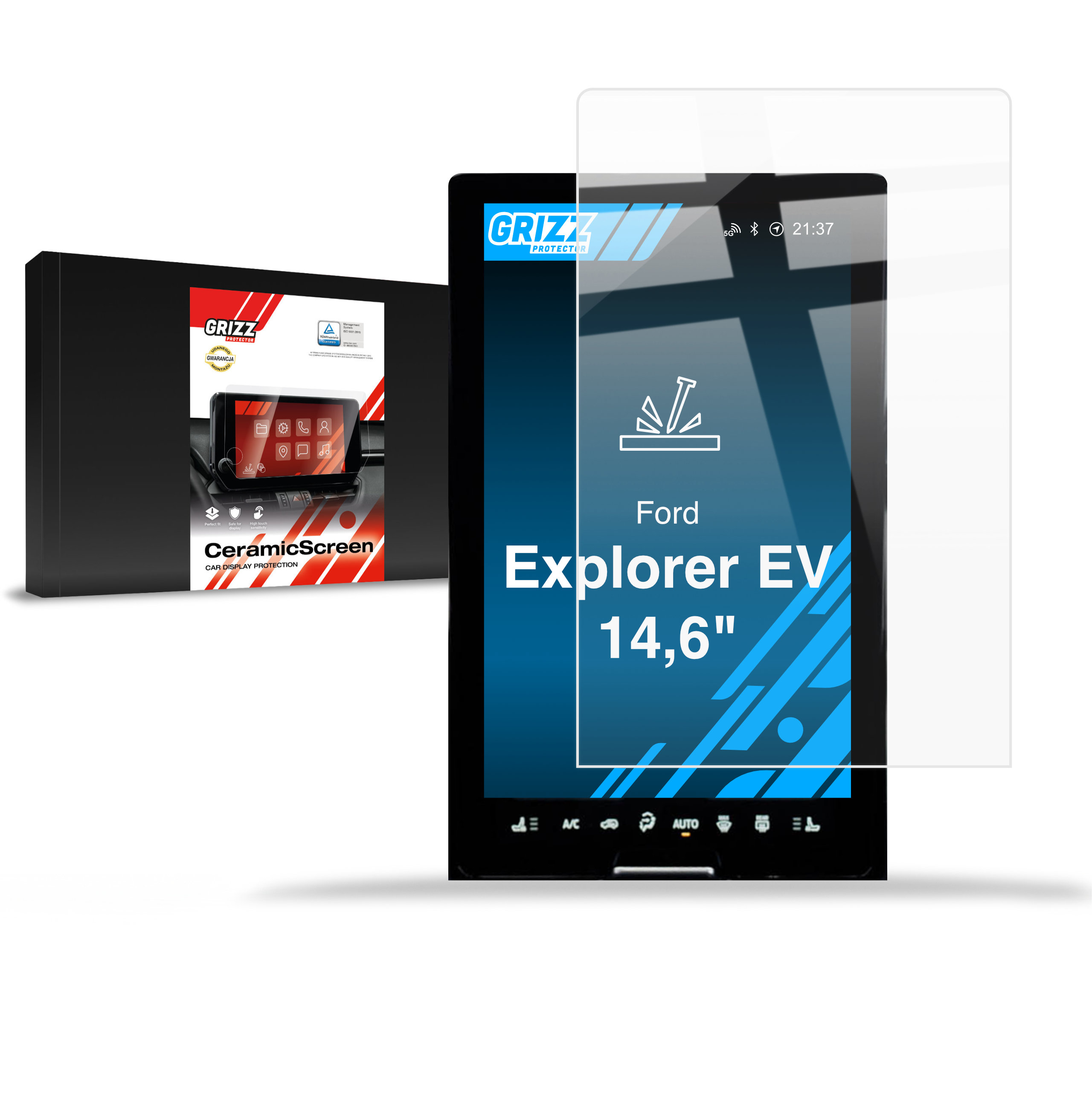 CarDisplay Protection Grizz Keramikfolie für Ford Explorer EV 14,6